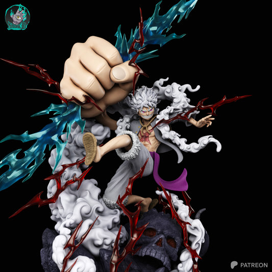 Luffy Gear 5 - Unassembled and Unpainted Garage Kit - Model Designed by Kaidan 3D