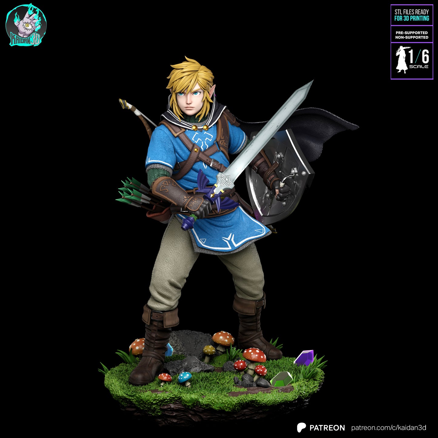 Link (BOTW) - Unassembled and Unpainted Garage Kit - Model Designed by Kaidan3D