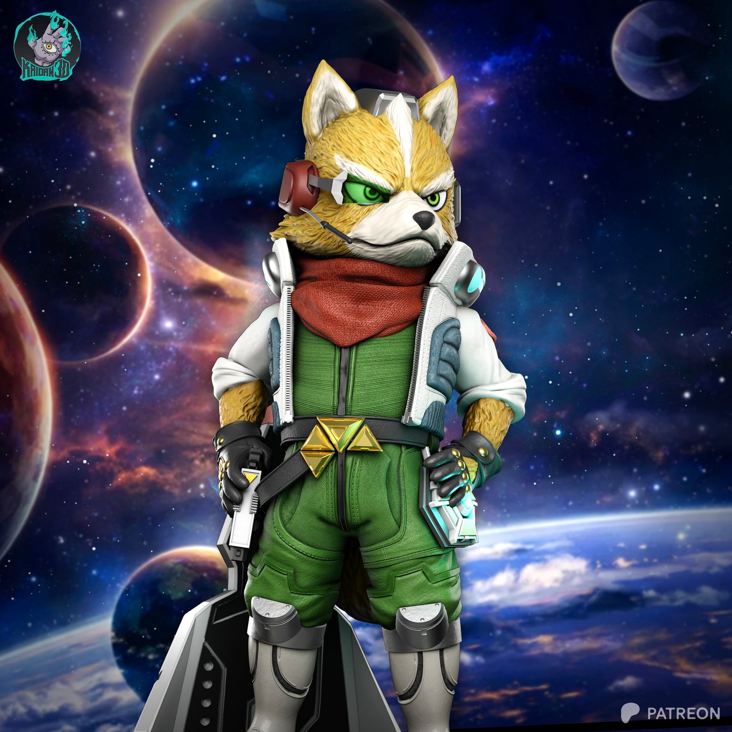 Fox McCloud - Unassembled and Unpainted Garage Kit - Model Designed by Kaidan3D