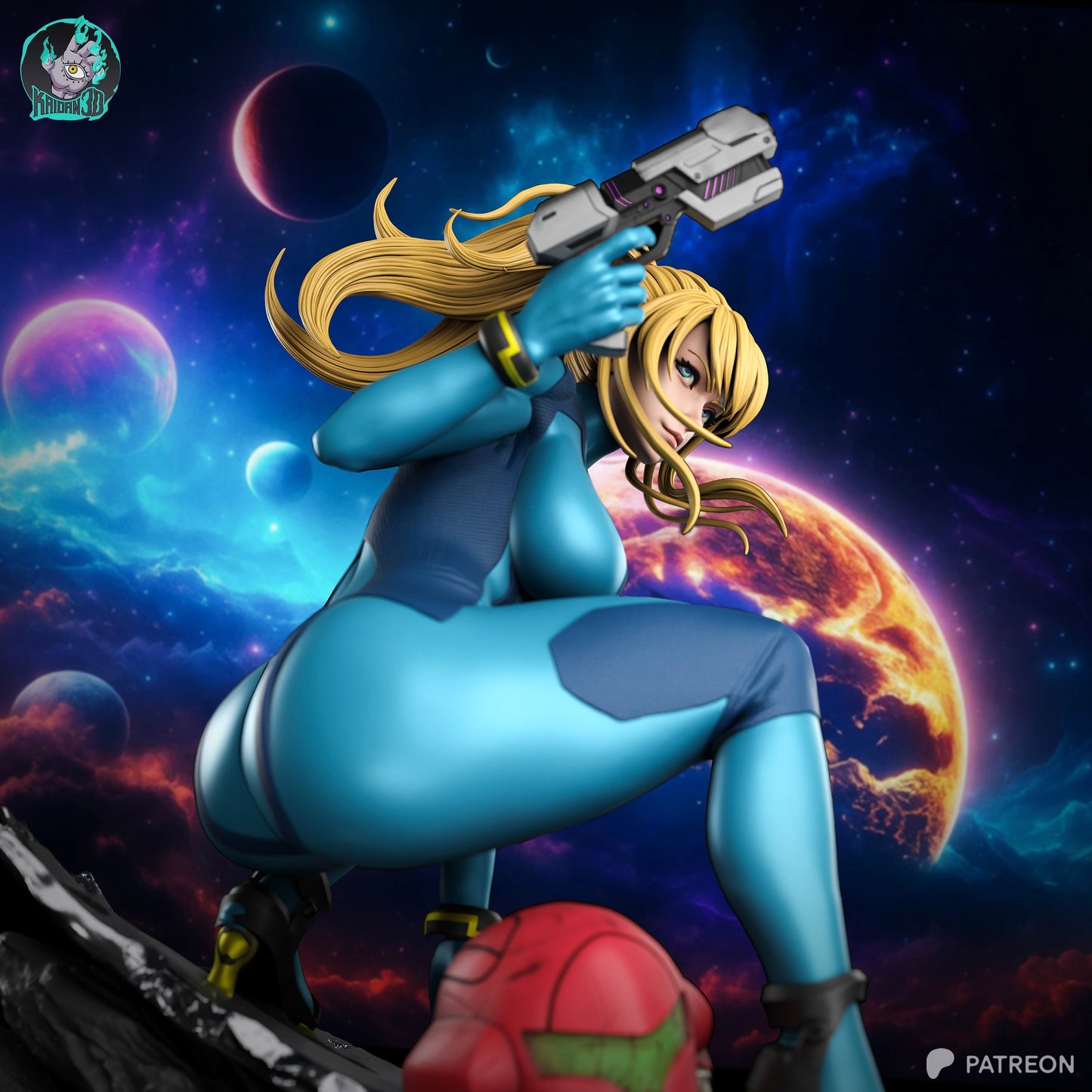 Samus - Unassembled and Unpainted Garage Kit - Model Designed by Kaidan3D