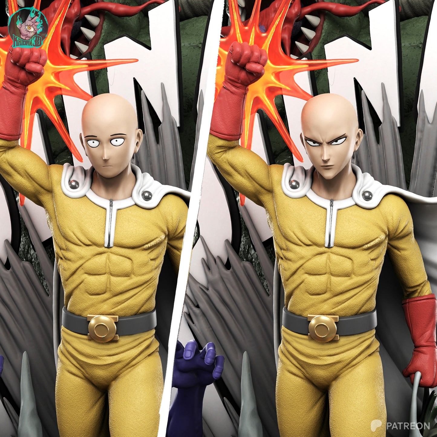 Saitama (FACE VARIANT INCLUDED) - Unassmbled and Unpainted Garage Kit - Model Designed by Kaidan3D