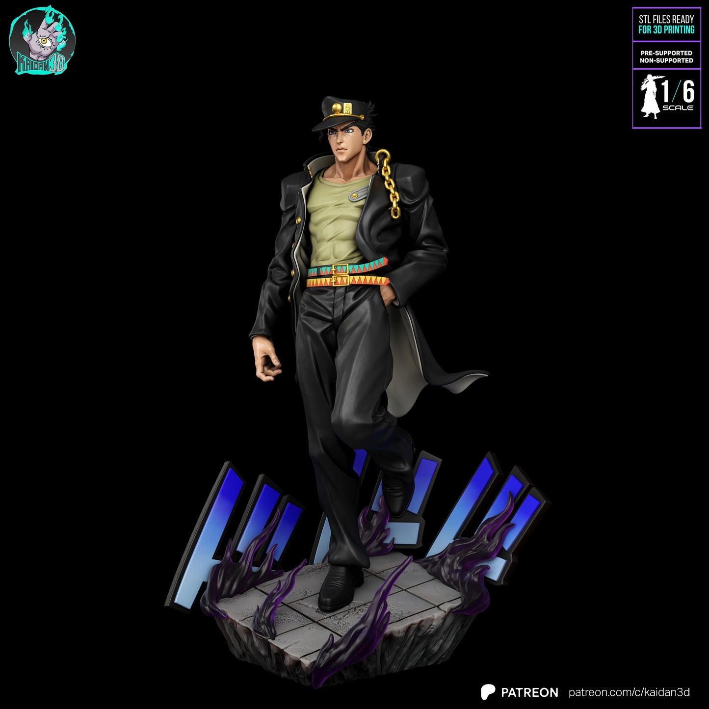 Jotaro - Unassembled and Unpainted Garage Kit - Model Designed by Kaidan3D