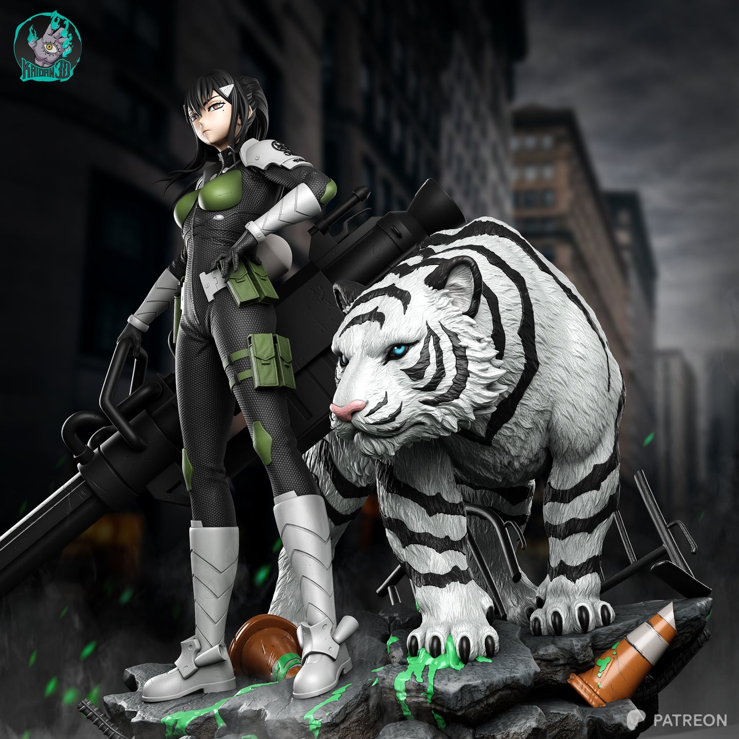 Mina x Bakko - Unassembled and Unpainted Garage Kit - Model Designed by Kaidan3D