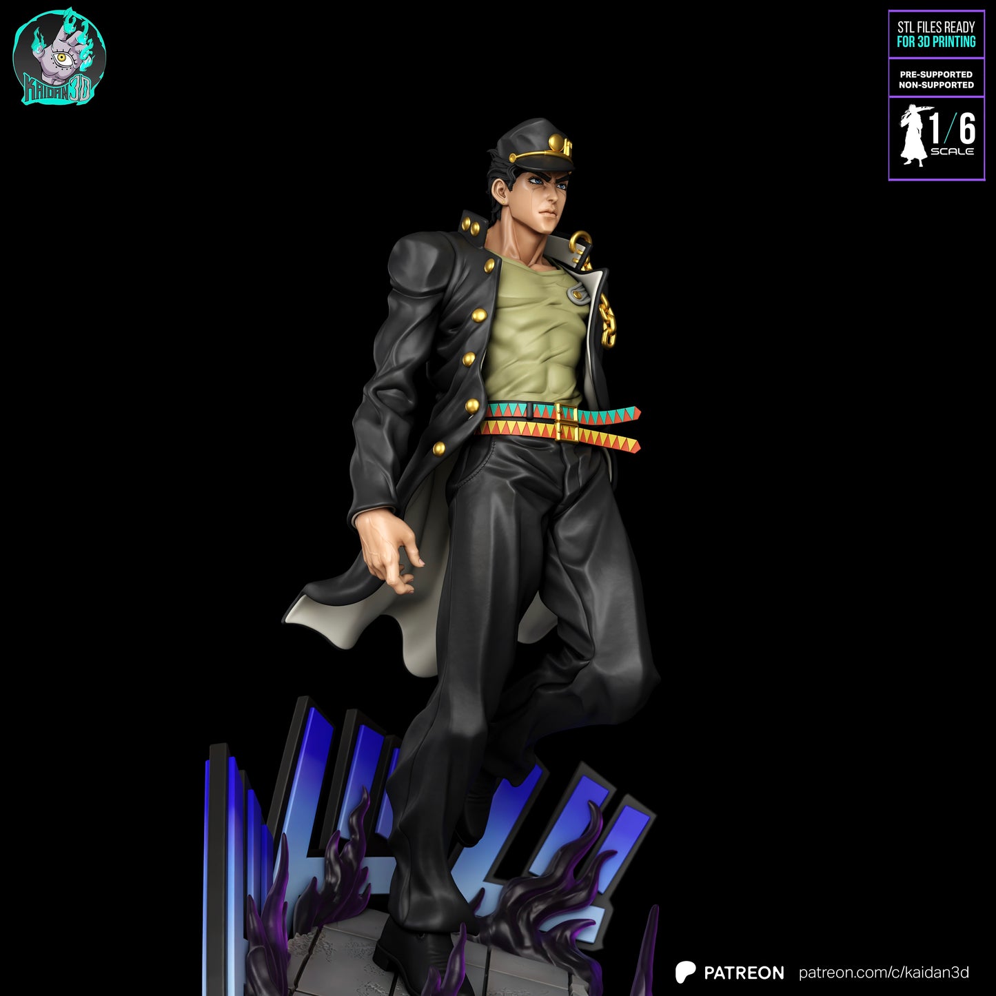 Jotaro - Unassembled and Unpainted Garage Kit - Model Designed by Kaidan3D