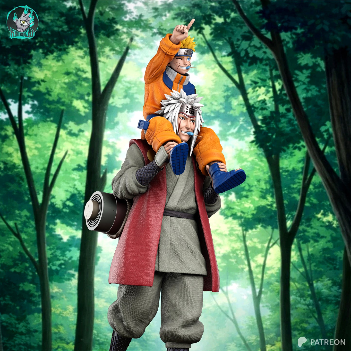 Naruto x Jiraya - Unassembled and Unpainted Garage Kit - Model Designed by Kaidan3D