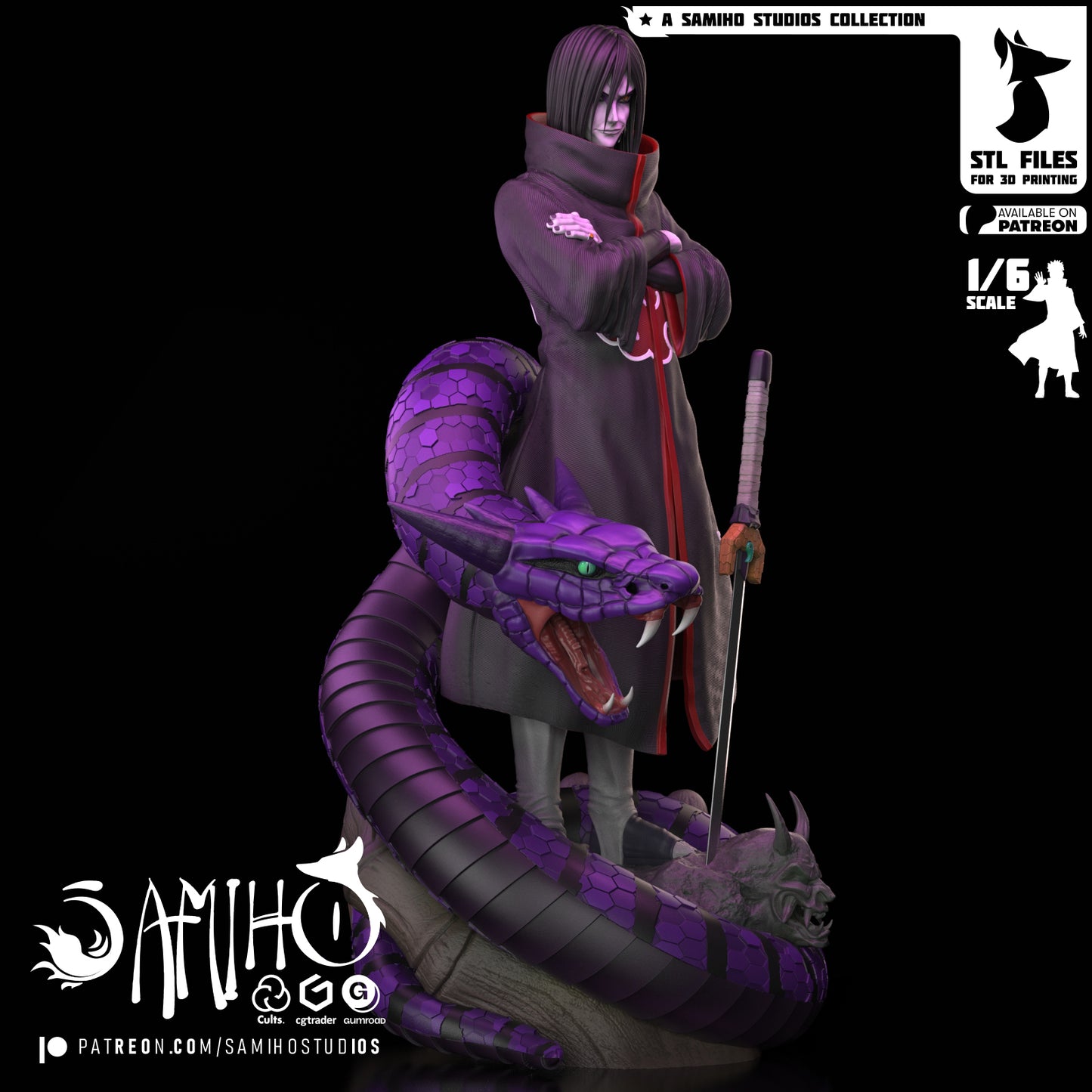 Orochimaru - Unassmebled and Unpainted Garage Kit - Model Designed by Samiho Studios