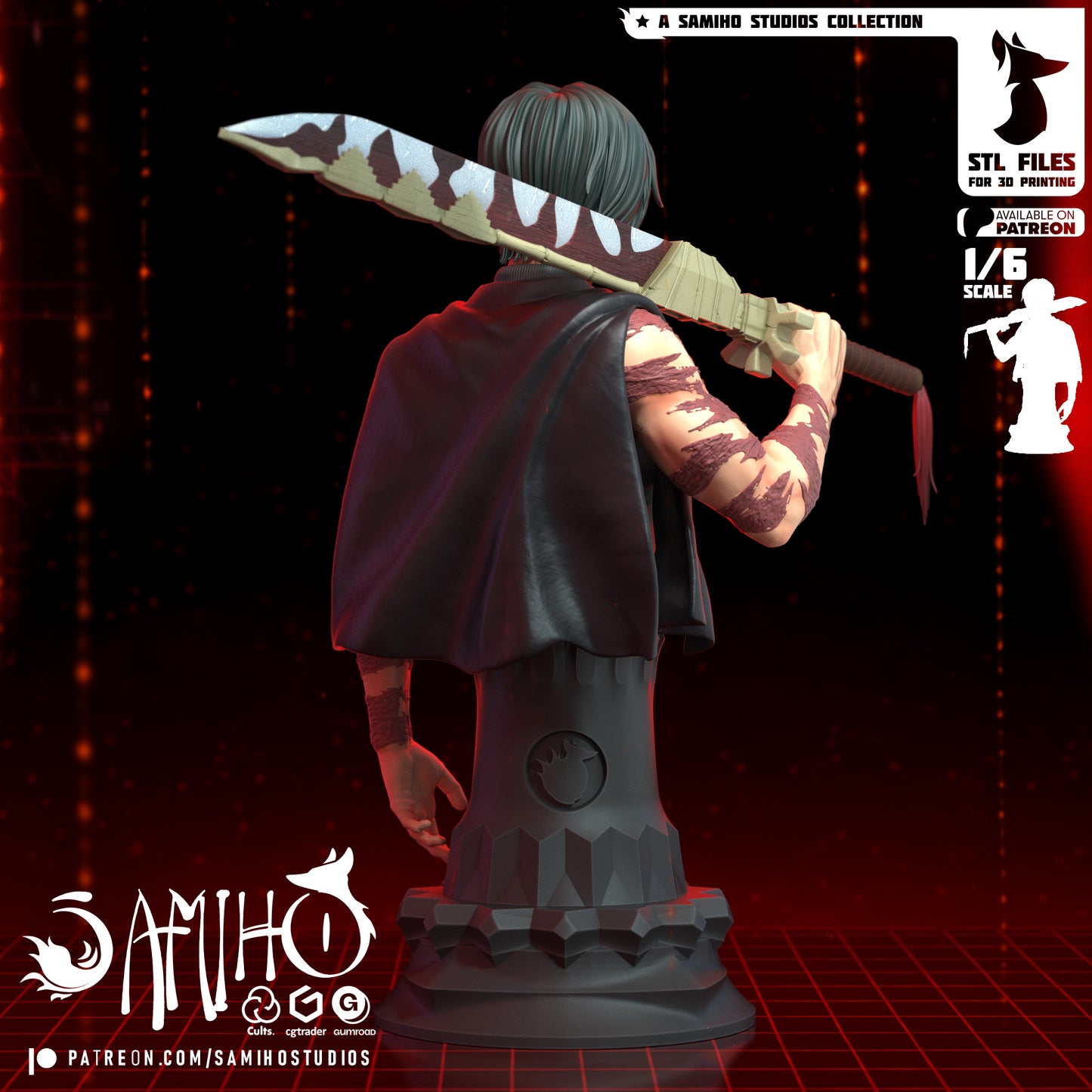 Maki Bust - Unassembled and Unpainted Garage Kit - Model Designed by Samiho Studios
