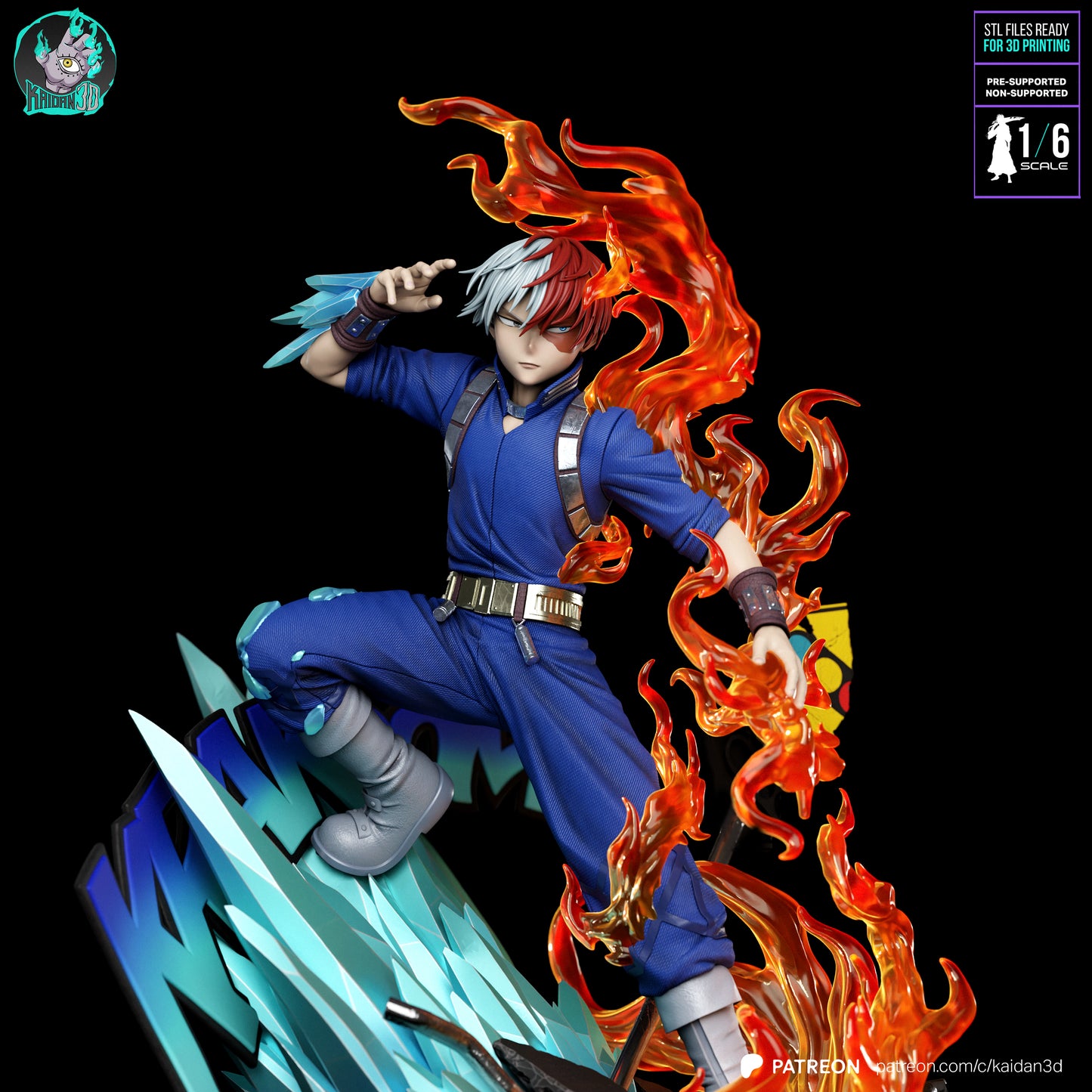 Shoto Todoroki - Unaseembled and Unpainted Garage Kit - Model Designed by Kaidan3D
