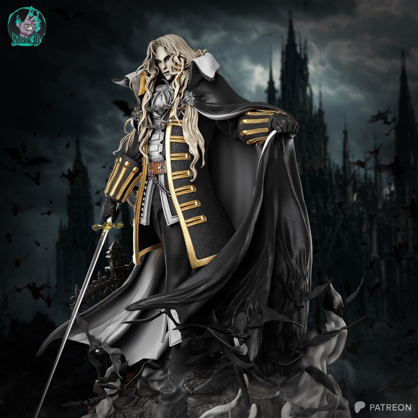 Alucard - Unassembled and Unpainted Garage Kit - Model Designed by Kaidan3D