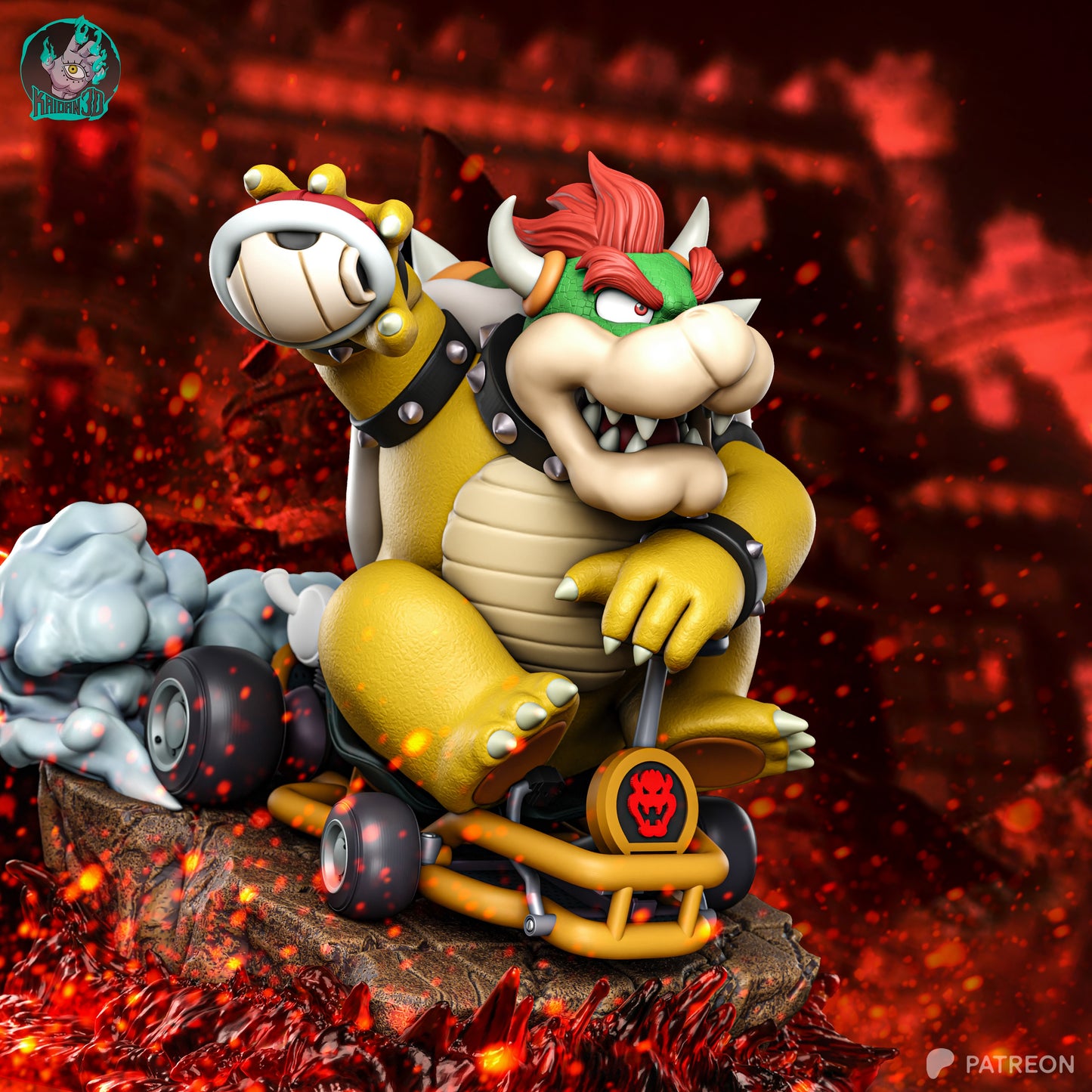 Bowser - Unassembled and Unpainted Garage Kit - Model Designed by Kaidan3D