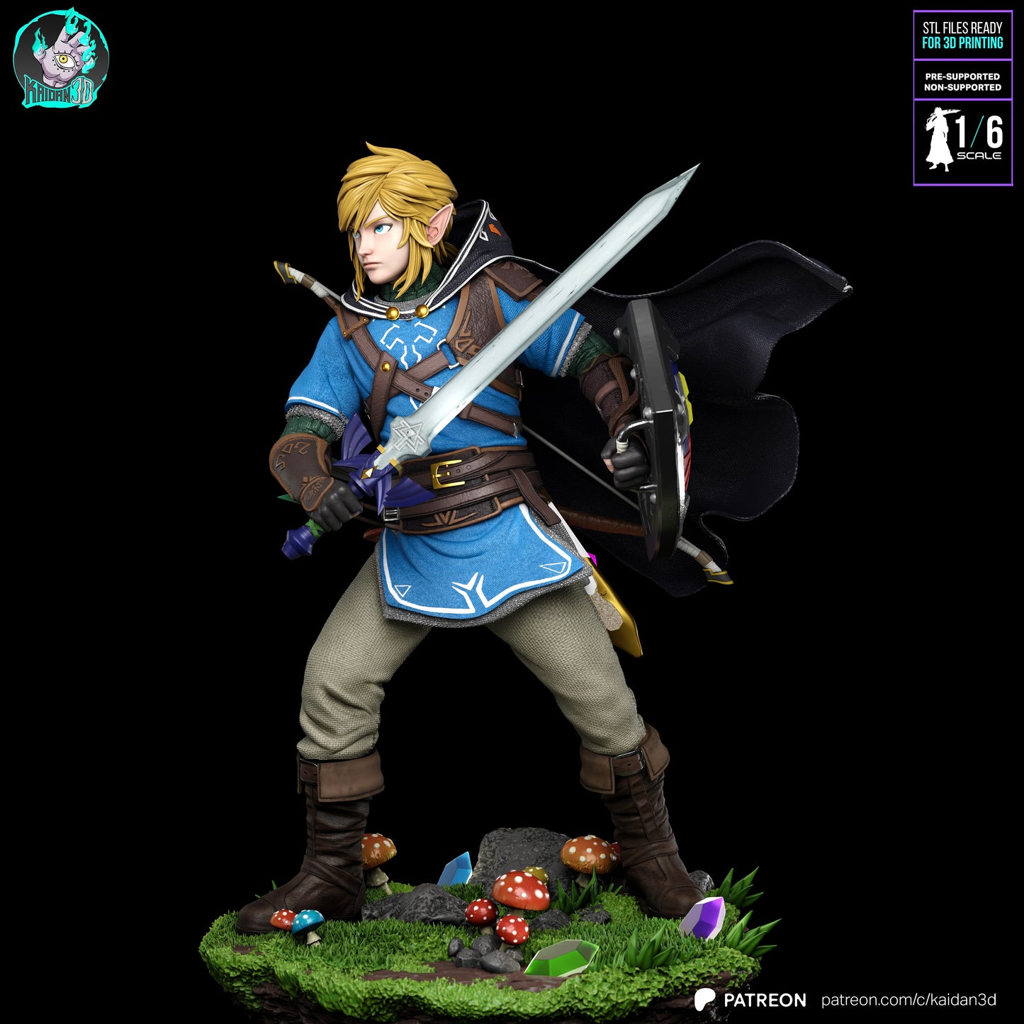 Link (BOTW) - Unassembled and Unpainted Garage Kit - Model Designed by Kaidan3D