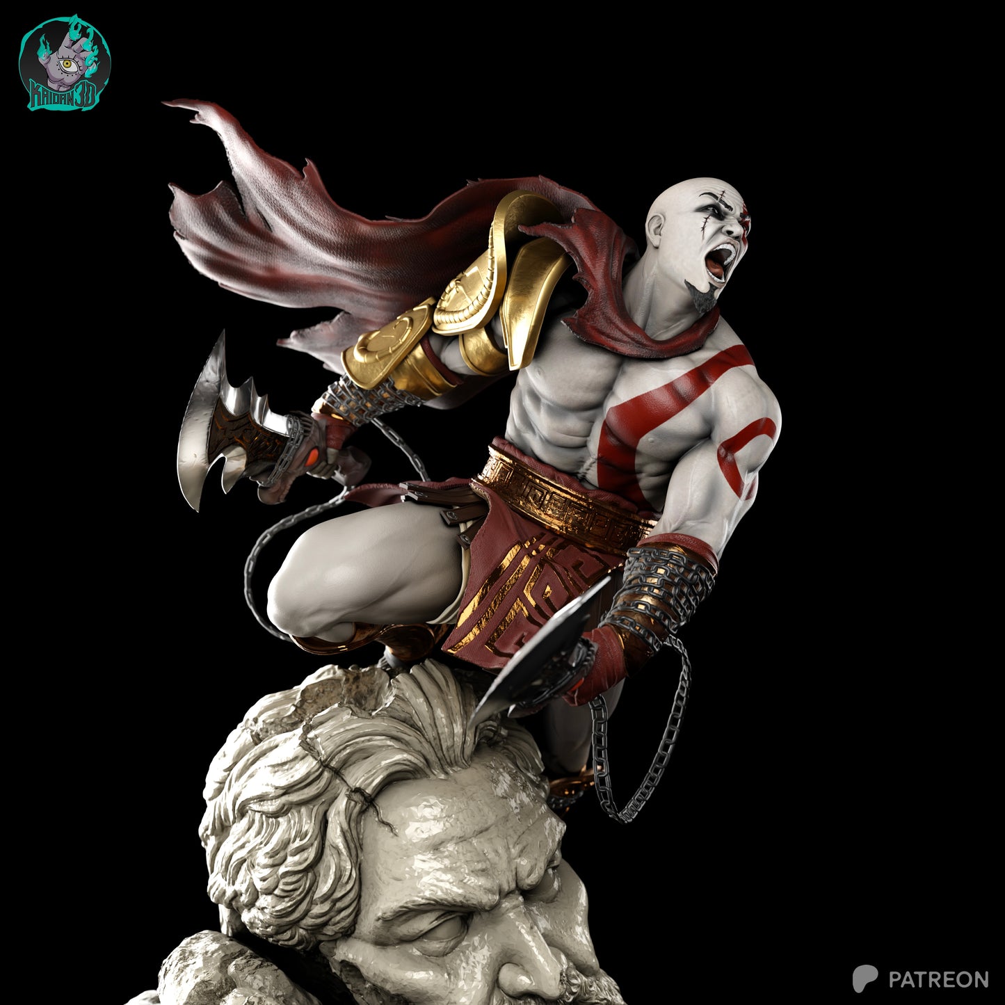 Kratos GOW3 - Unassembled and Unpainted Garage Kit - Model Designed by Kaidan3D