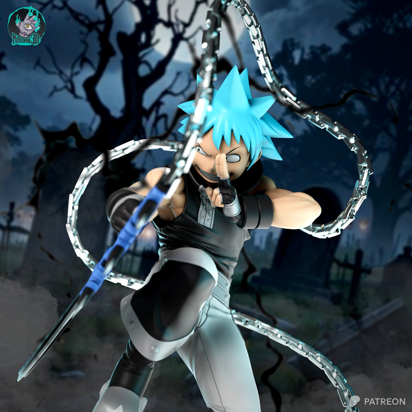 BlackStar - Unassembled and Unpainted Garage Kit - Model Designed by Kaidan3D