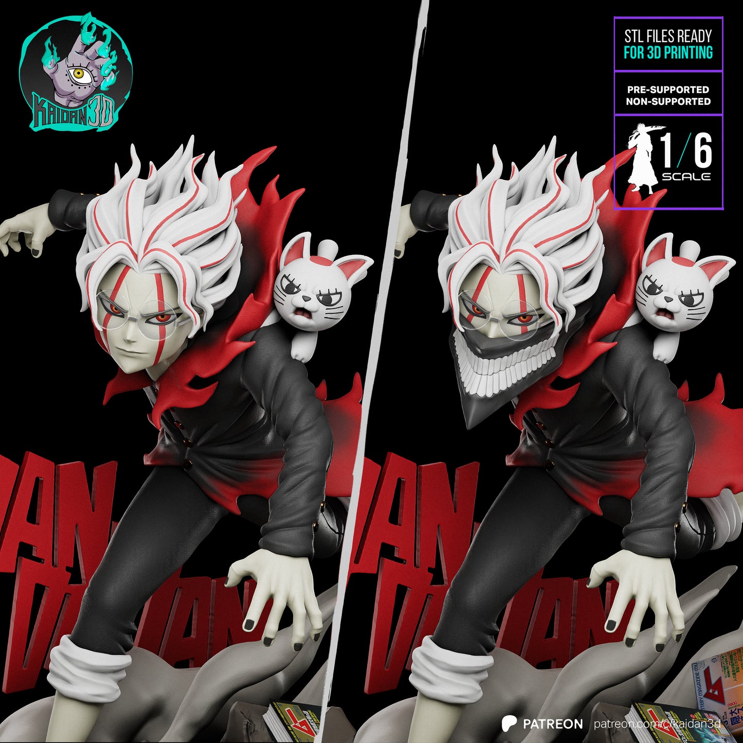 Okarun - (HEAD VARIANTS INCLUDED) Unassembled and Unpainted Garage Kit - Model Designed by Kaidan3D