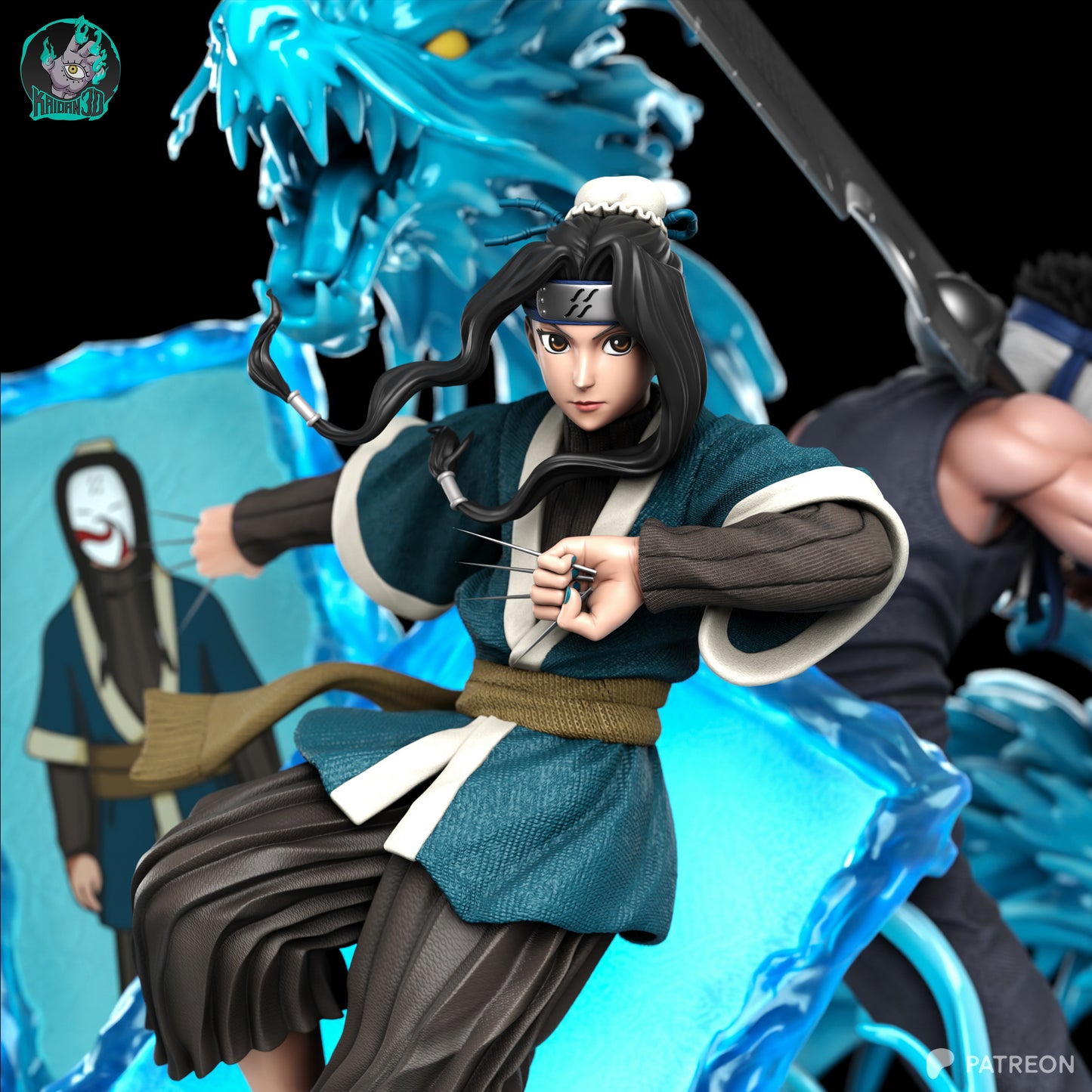 Haku x Zabuza - (HAKU FACE VARIANT INCLUDED) - Unassembled and Unpainted Garage Kit - Model Designed by Kaidan 3D
