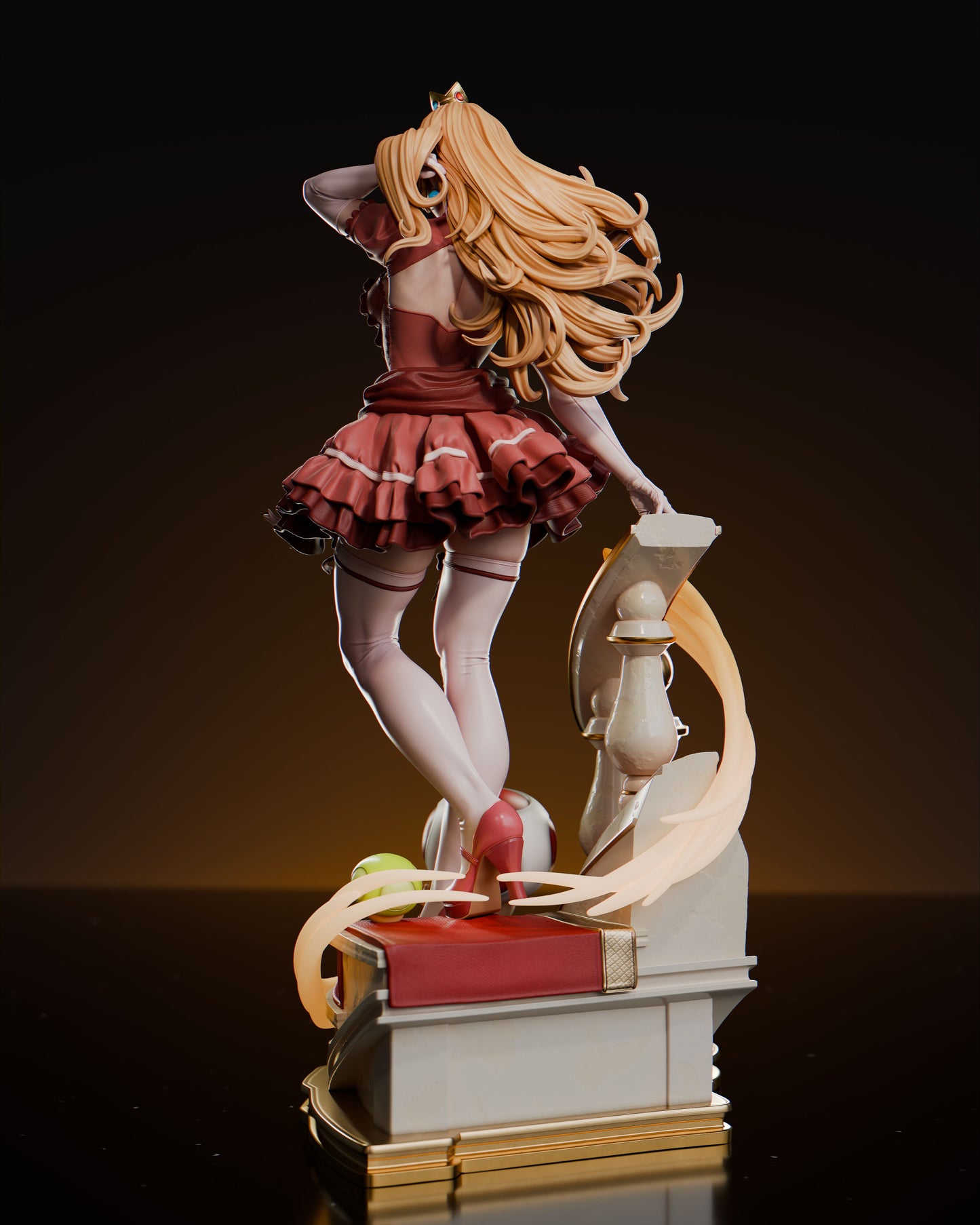 Princess Peach (SKIRT VARAINT INCLUDED)- Unassembled and Unpainted Garage Kit - Model Designed by Abe3D/Davi