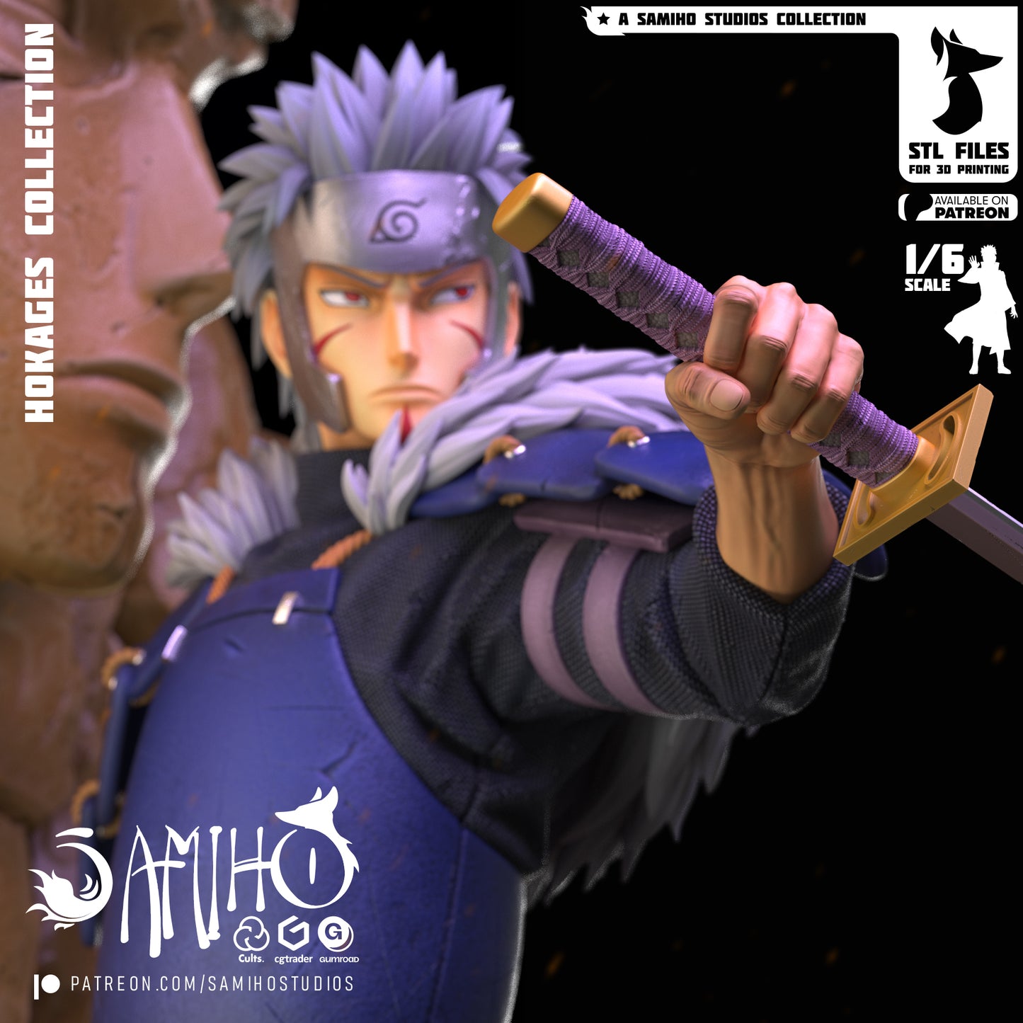 Senju Tobirama - Unassembled and Unpainted Garage Kit - Model Designed by Samiho Stuidos