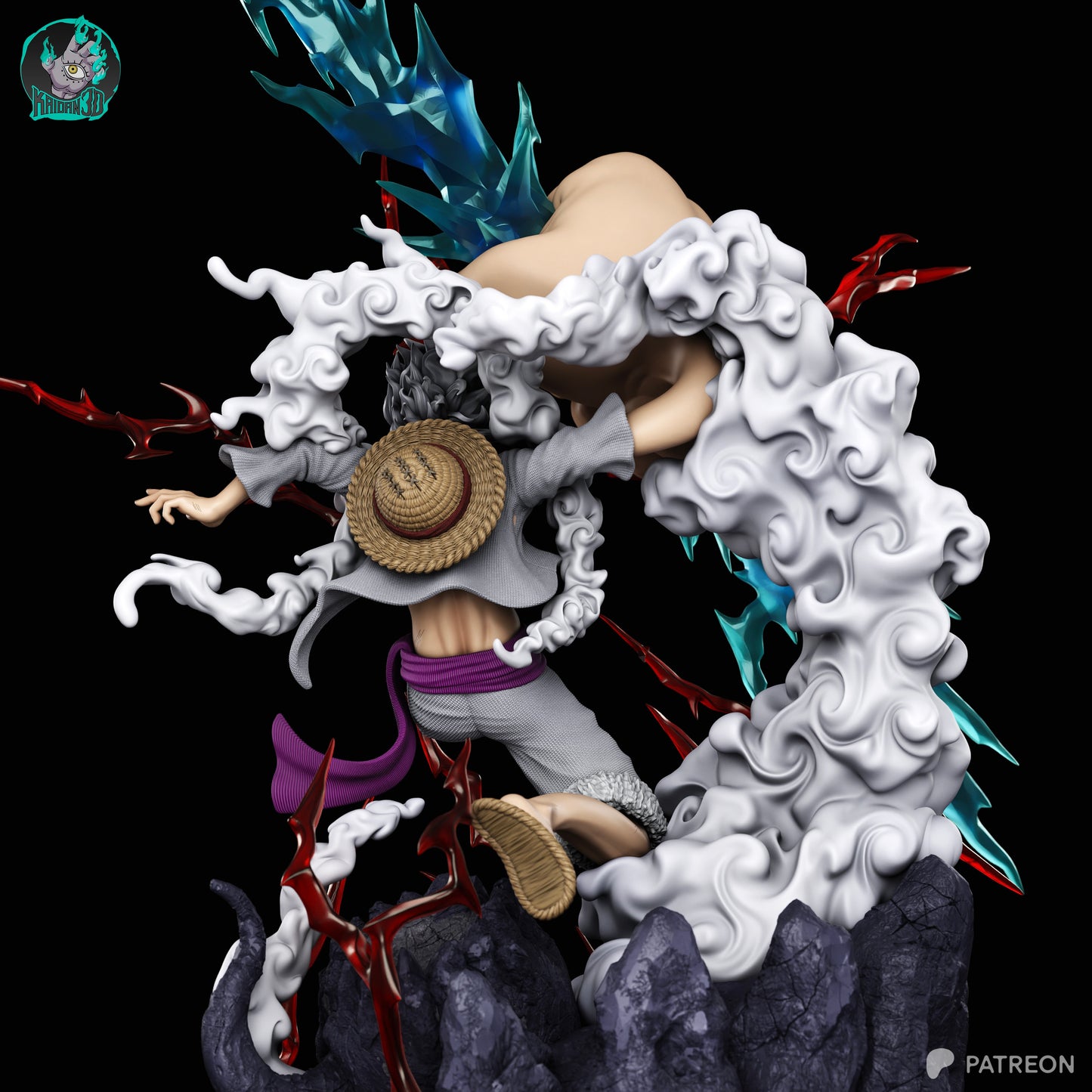 Luffy Gear 5 - Unassembled and Unpainted Garage Kit - Model Designed by Kaidan 3D