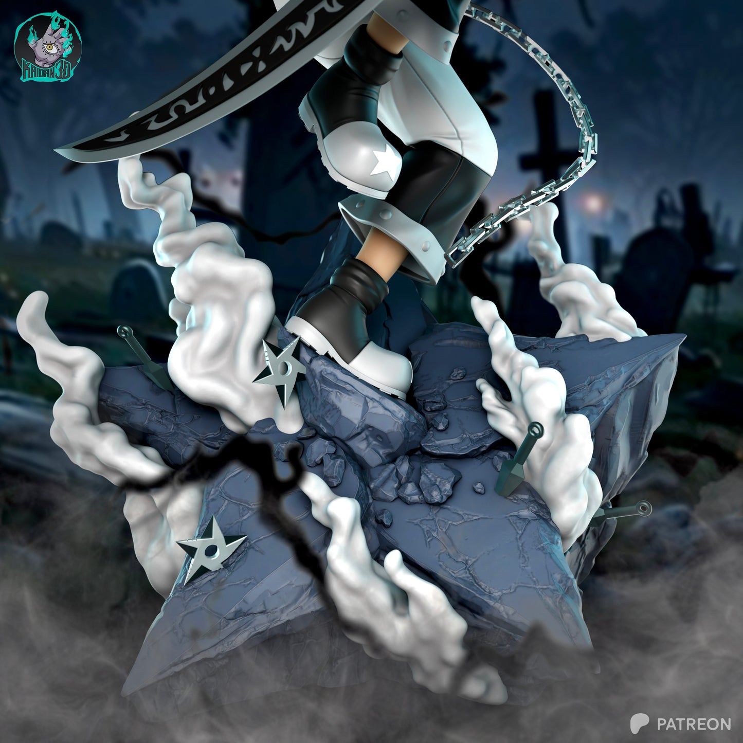 BlackStar - Unassembled and Unpainted Garage Kit - Model Designed by Kaidan3D