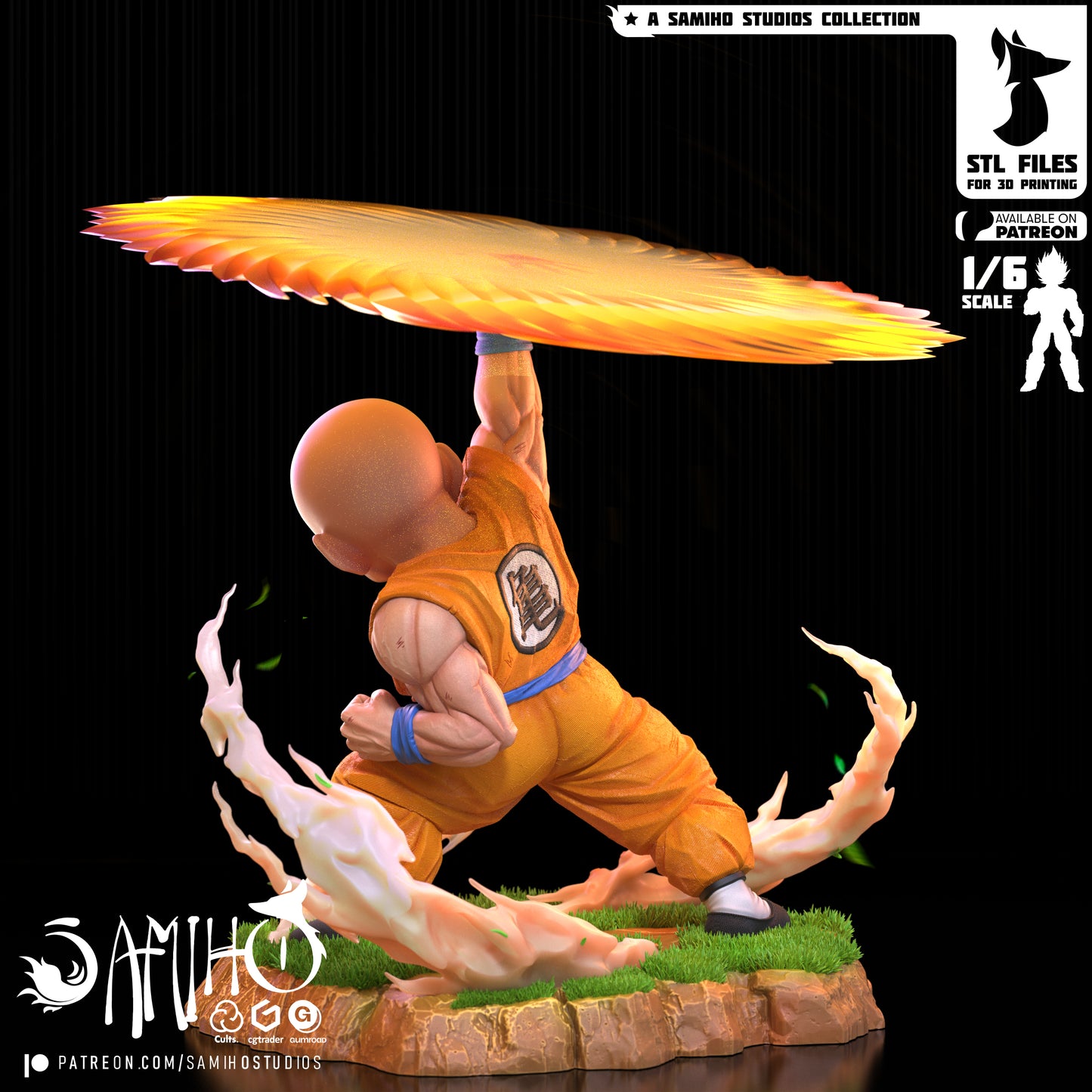 Krillin - Unassembled and Unpainted Garage Kit - Model Designed by Samiho Studios