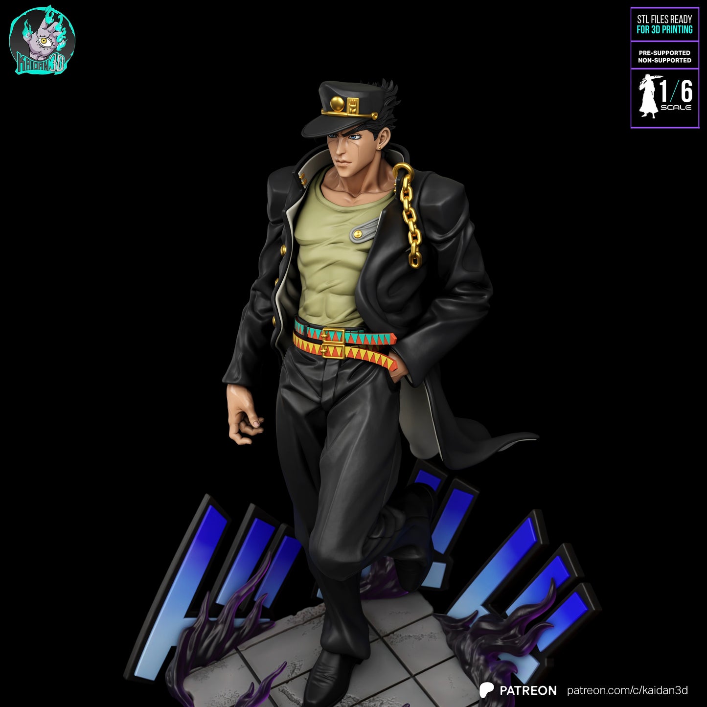 Jotaro - Unassembled and Unpainted Garage Kit - Model Designed by Kaidan3D