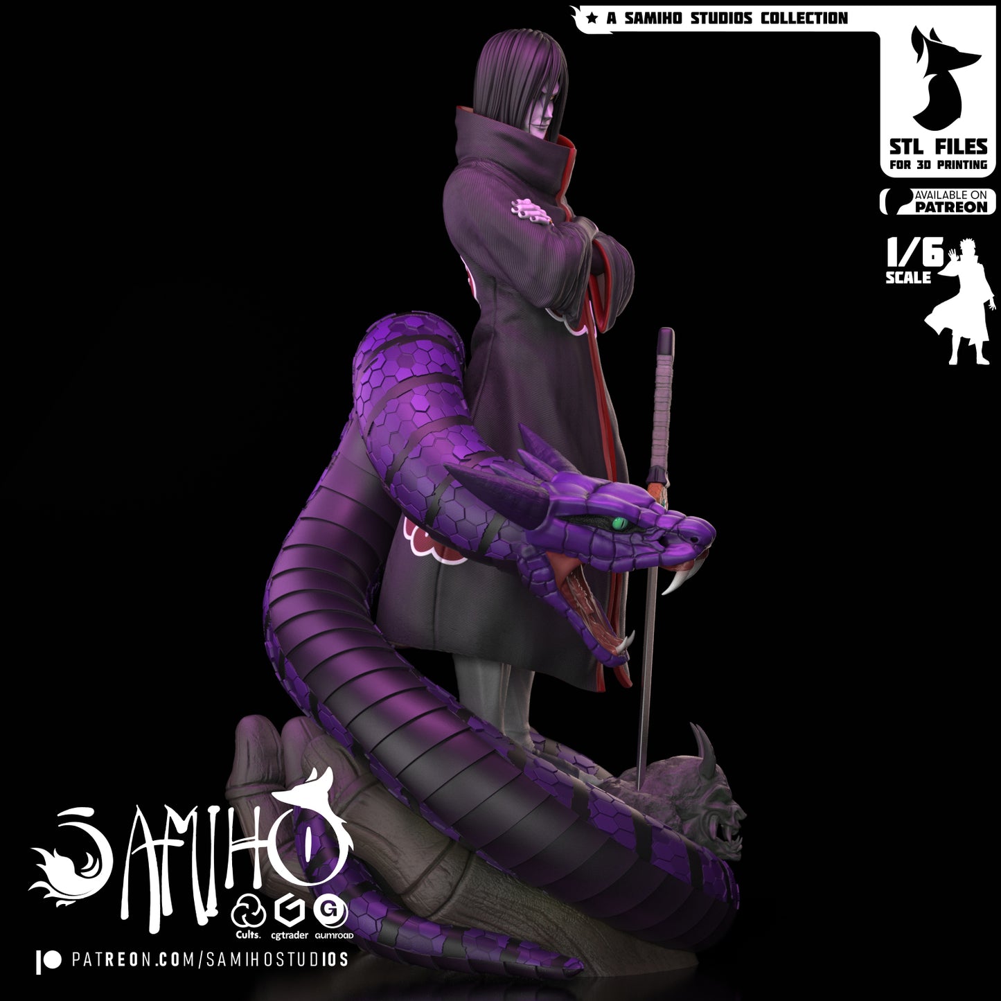 Orochimaru - Unassmebled and Unpainted Garage Kit - Model Designed by Samiho Studios