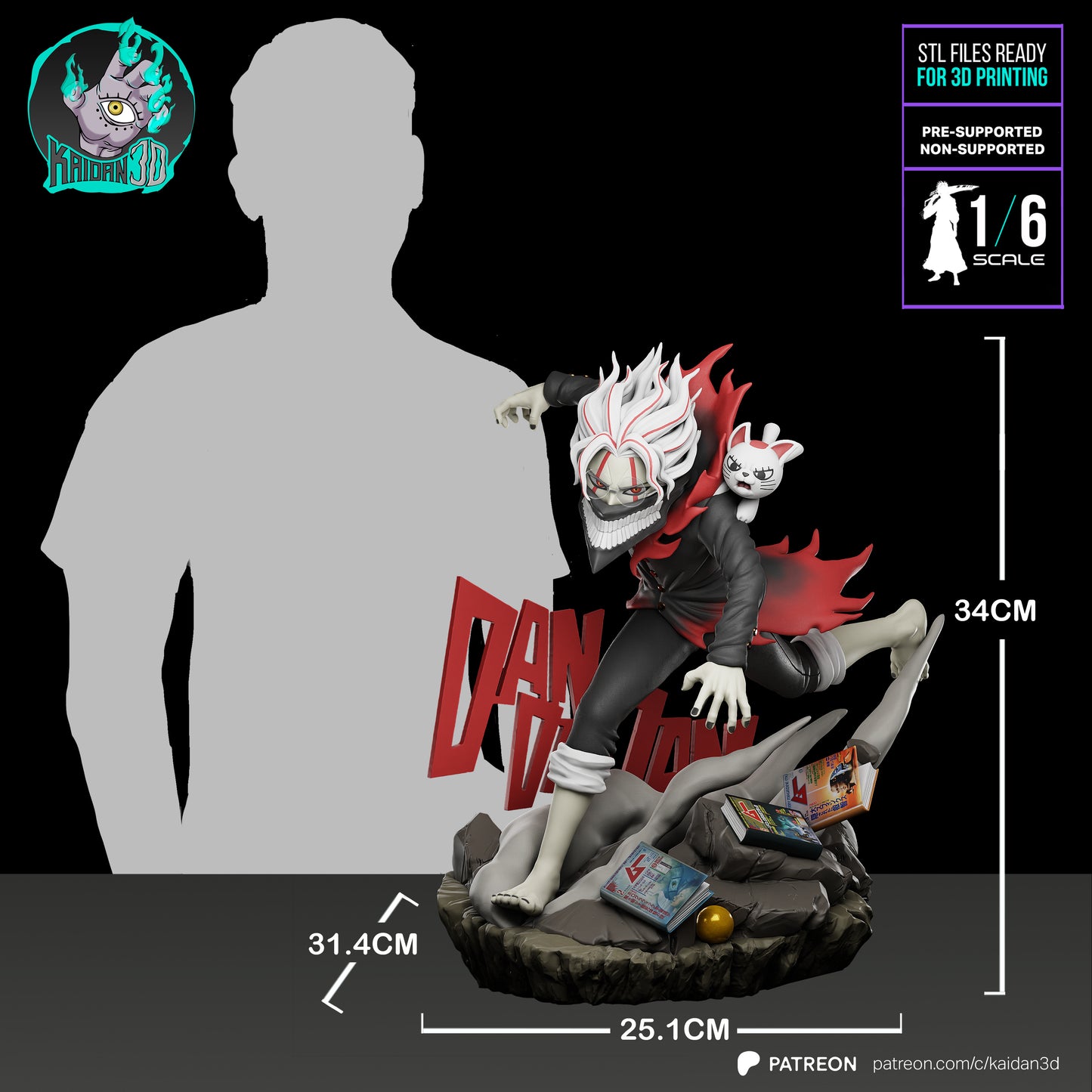 Okarun - (HEAD VARIANTS INCLUDED) Unassembled and Unpainted Garage Kit - Model Designed by Kaidan3D