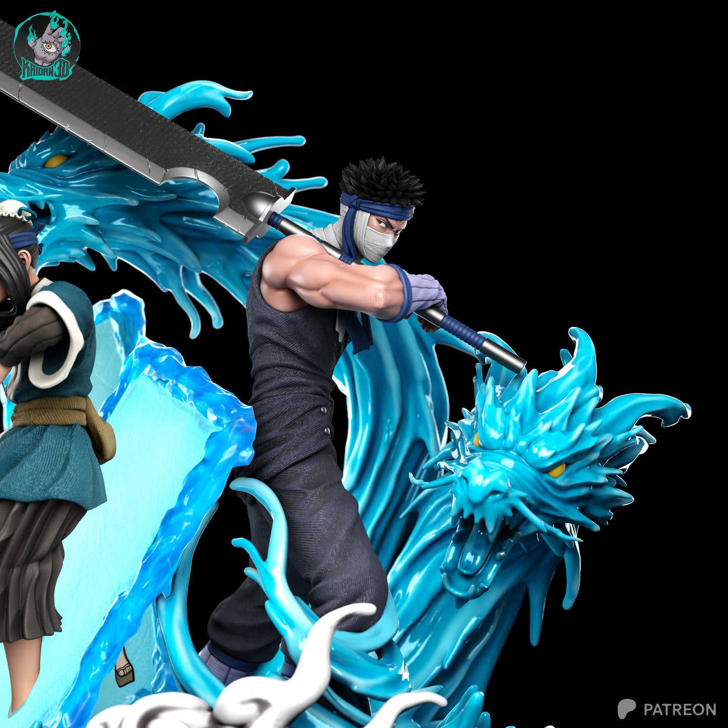 Haku x Zabuza - (HAKU FACE VARIANT INCLUDED) - Unassembled and Unpainted Garage Kit - Model Designed by Kaidan 3D