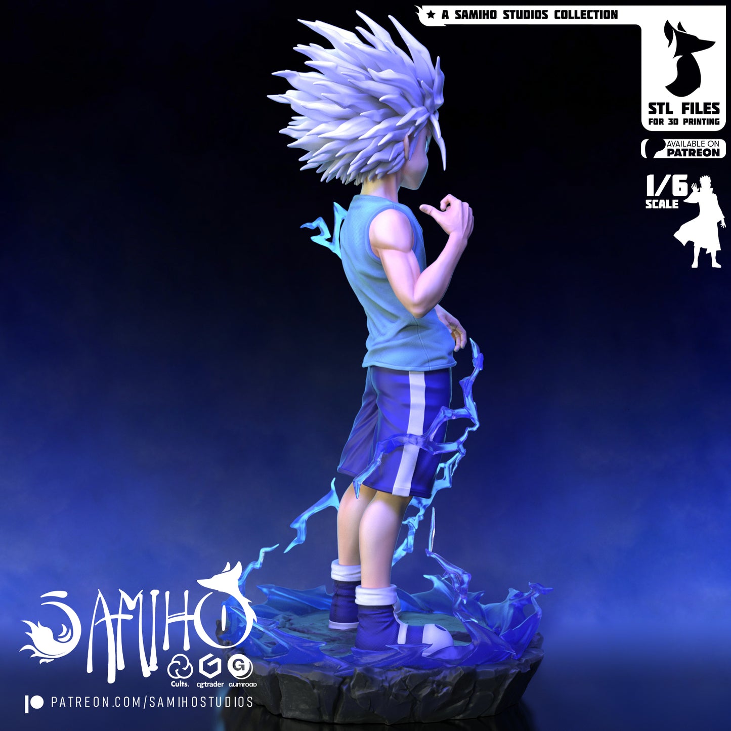 Killua Godspeed - Unassembled and Unpainted Garage Kit - Model Designed by Samiho Studios