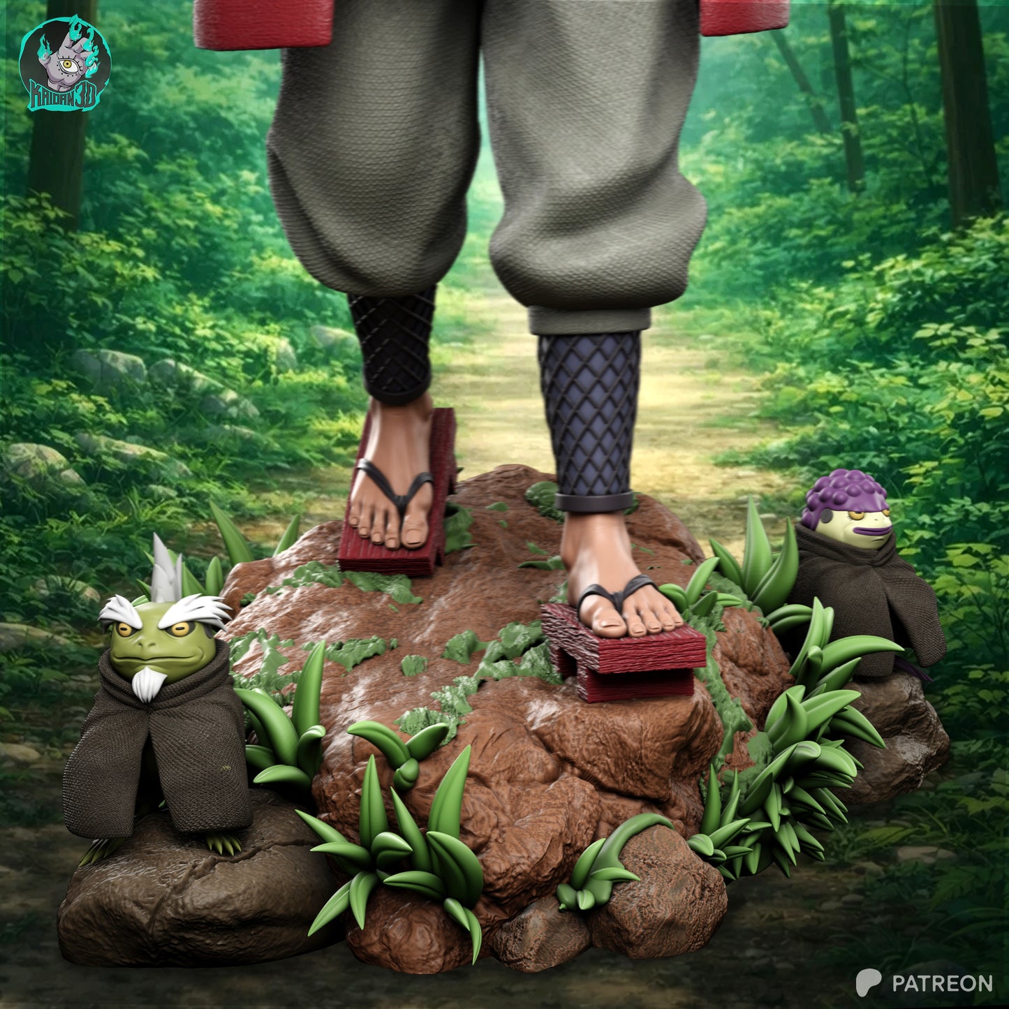Naruto x Jiraya - Unassembled and Unpainted Garage Kit - Model Designed by Kaidan3D