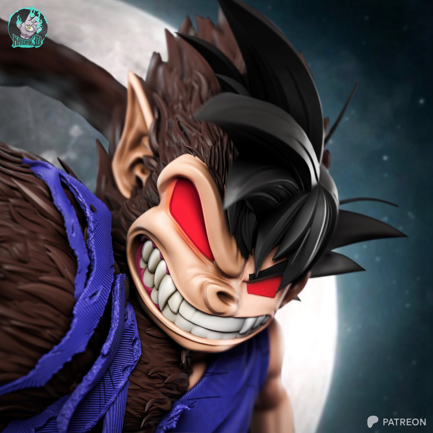 Goku (Mid-Transformation) - Unassembled and Unpainted Garage Kit - Model Designed by Kaidan3D