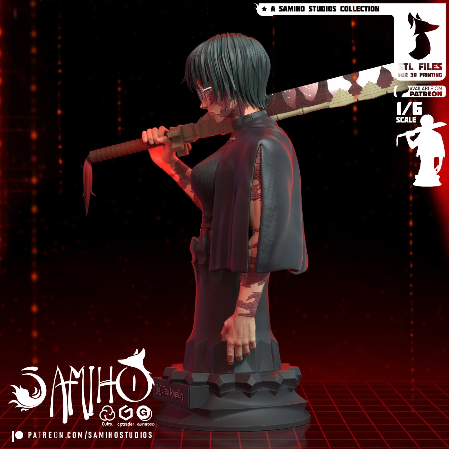 Maki Bust - Unassembled and Unpainted Garage Kit - Model Designed by Samiho Studios