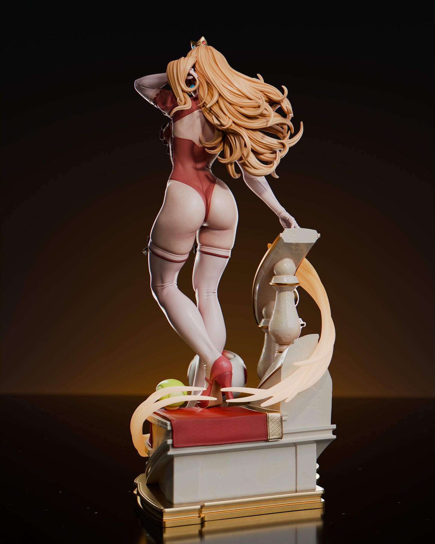 Princess Peach (SKIRT VARAINT INCLUDED)- Unassembled and Unpainted Garage Kit - Model Designed by Abe3D/Davi