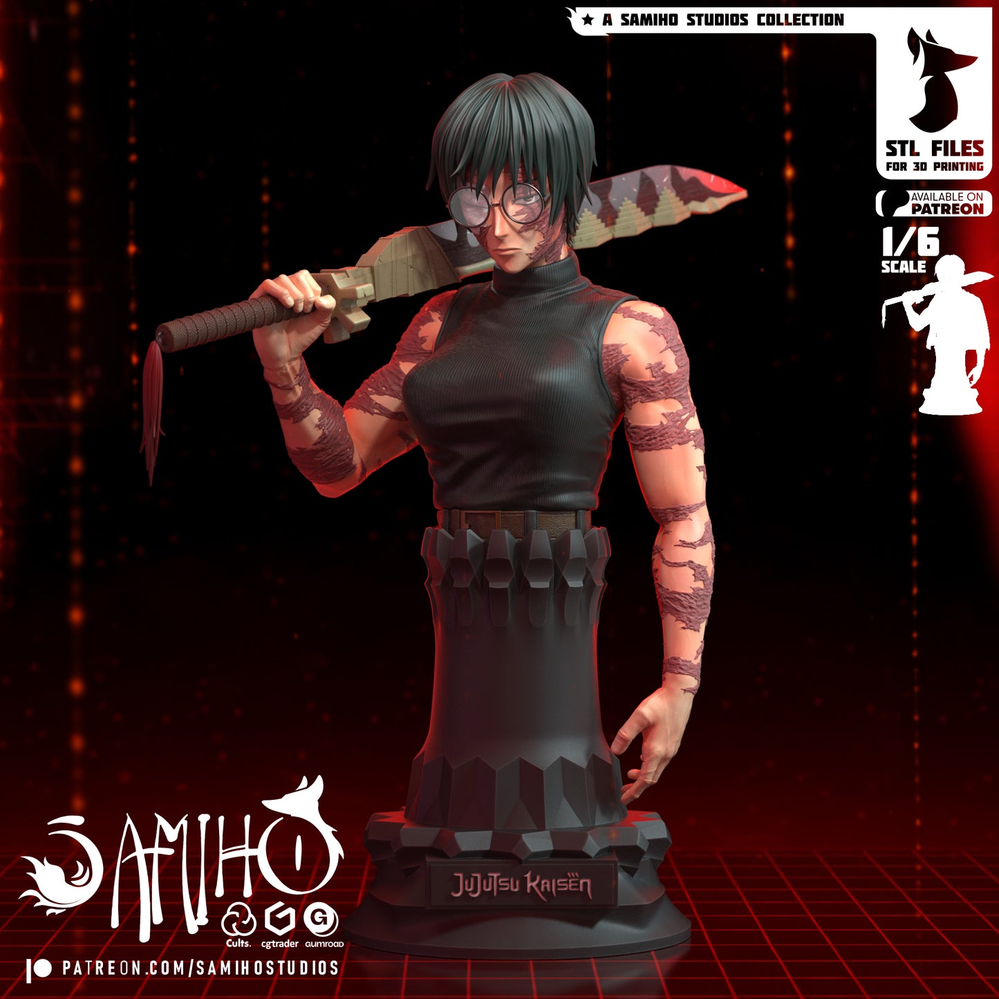 Maki Bust - Unassembled and Unpainted Garage Kit - Model Designed by Samiho Studios