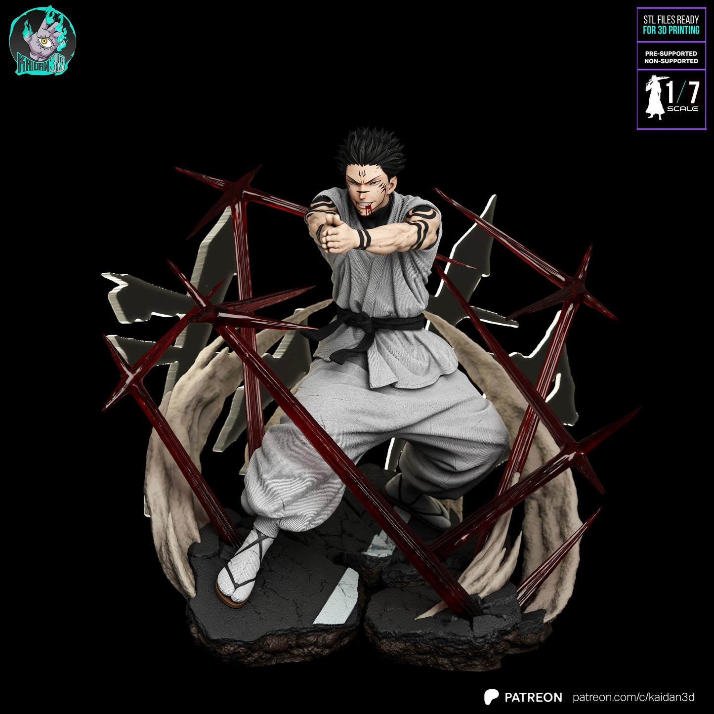 Gojo vs Sukuna - Unassembled and Unpainted Garage Kit - Model Designed by Kaidan3D