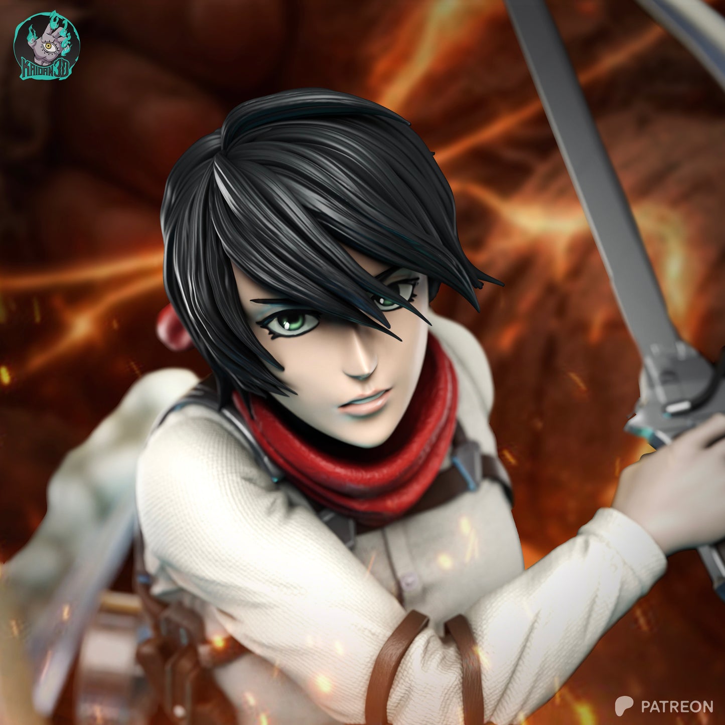 Mikasa - Unassembled and Unpainted Garage Kit - Model Designed by Kaidan3D