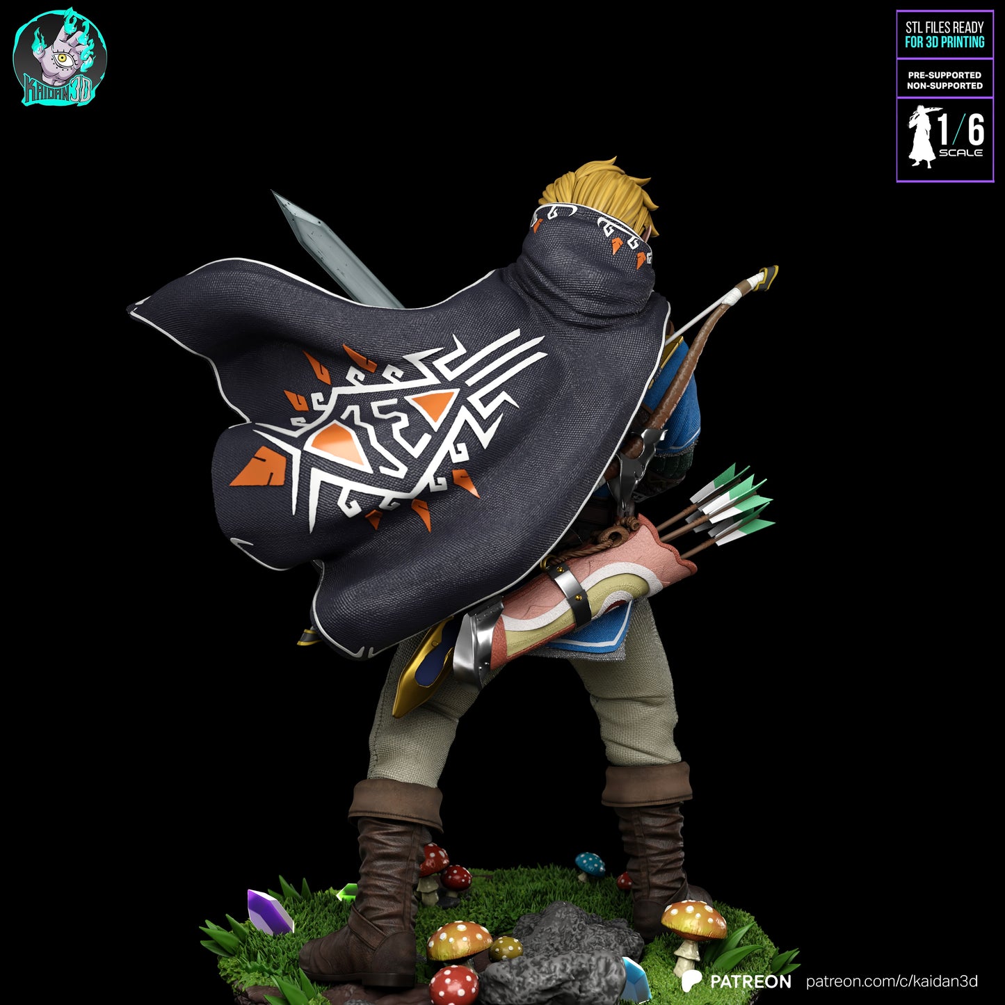 Link (BOTW) - Unassembled and Unpainted Garage Kit - Model Designed by Kaidan3D