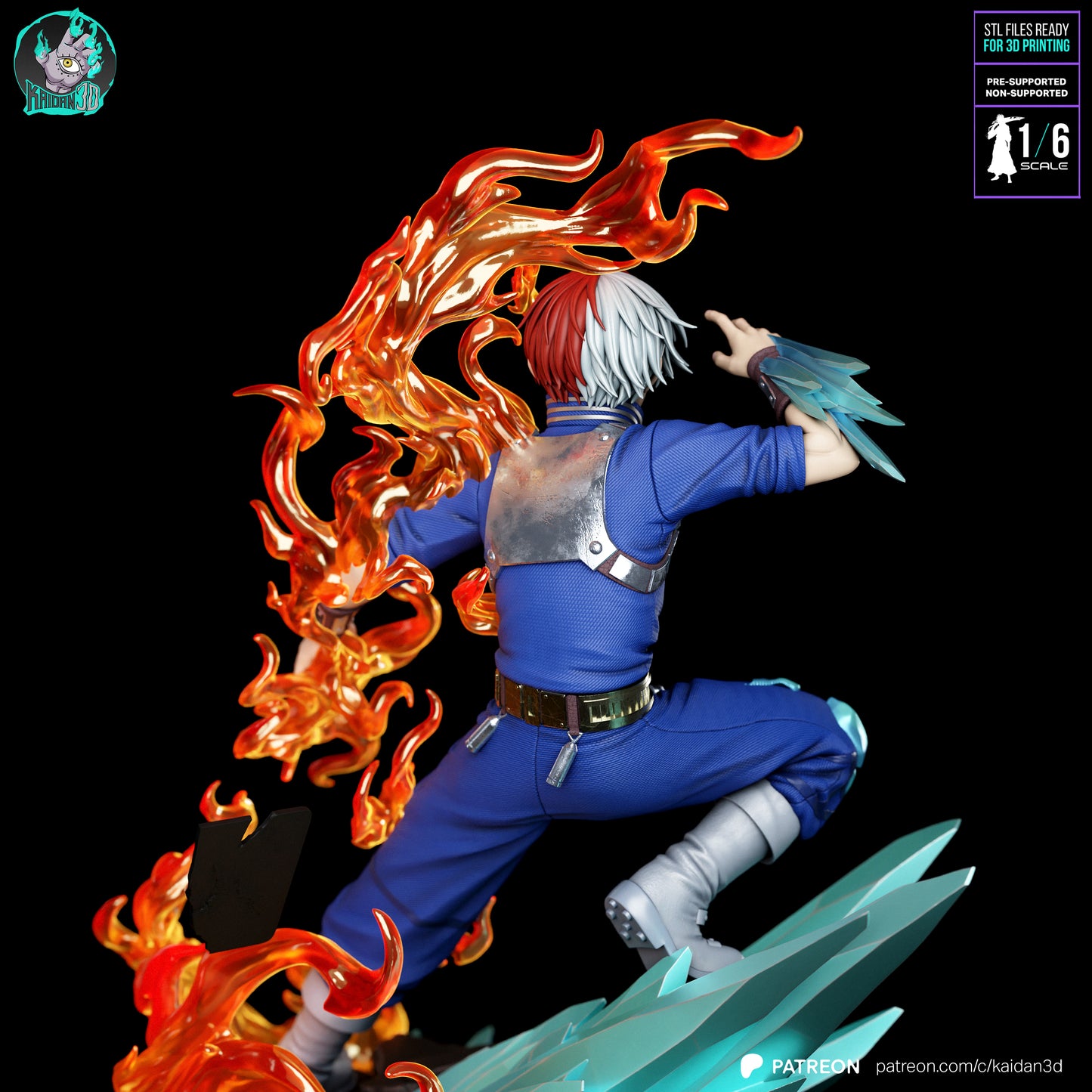 Shoto Todoroki - Unaseembled and Unpainted Garage Kit - Model Designed by Kaidan3D