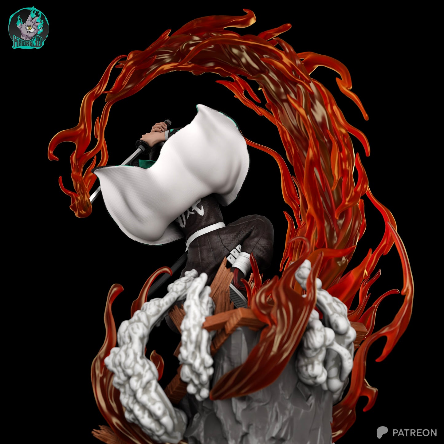 Tanjiro - Unassembled and Unpainted Garage Kit - Model Designed by Kaidan3D