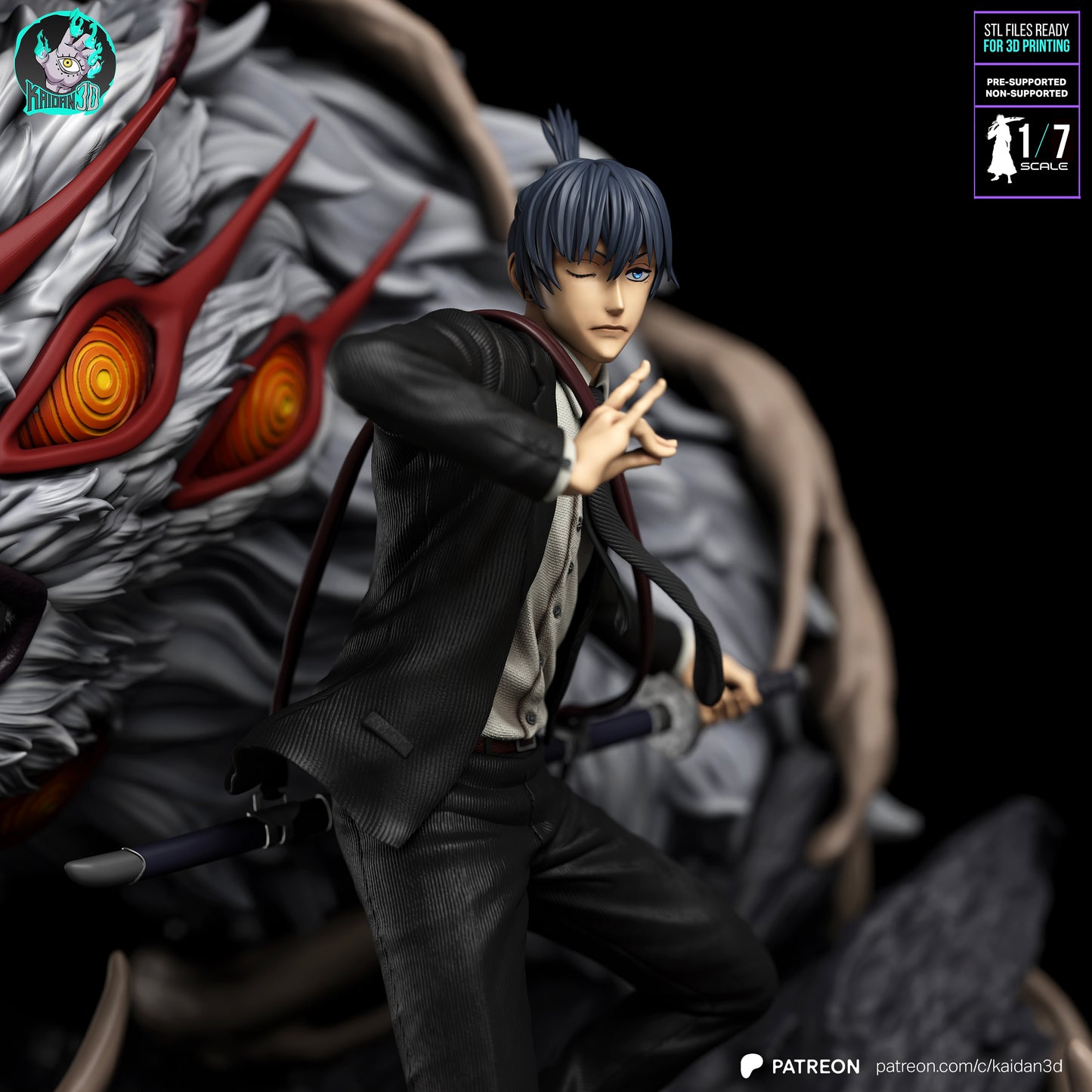 Aki x Fox Devil - Unassembled and Unpainted Garage Kit - Model Designed by Kaidan3D