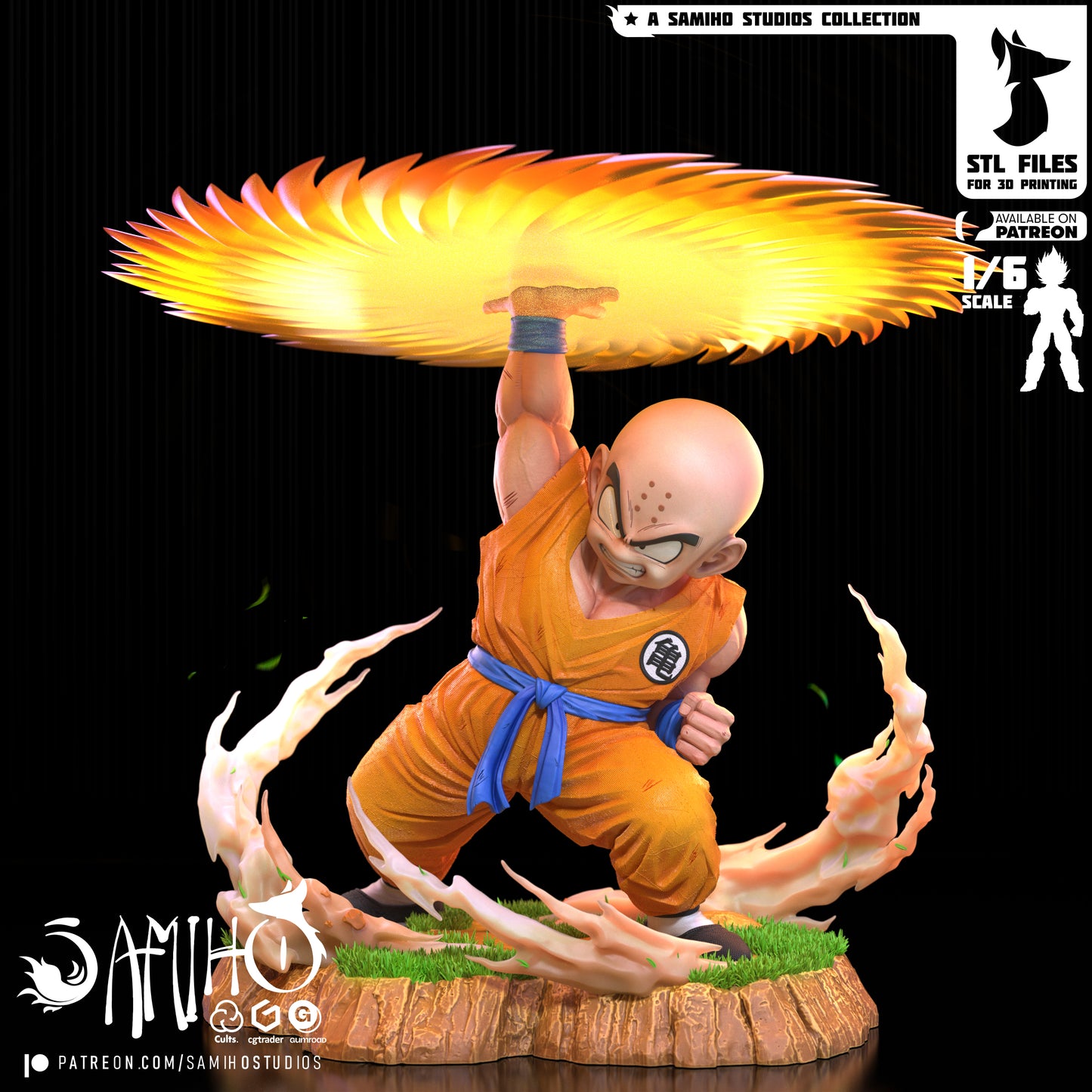 Krillin - Unassembled and Unpainted Garage Kit - Model Designed by Samiho Studios