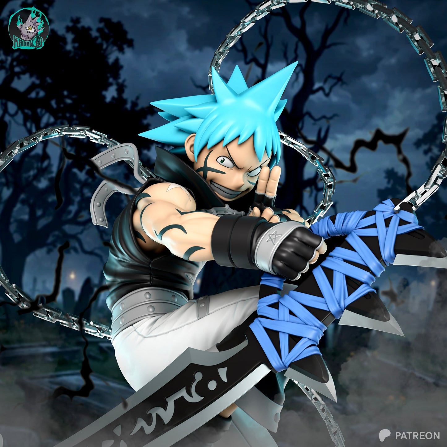 BlackStar - Unassembled and Unpainted Garage Kit - Model Designed by Kaidan3D