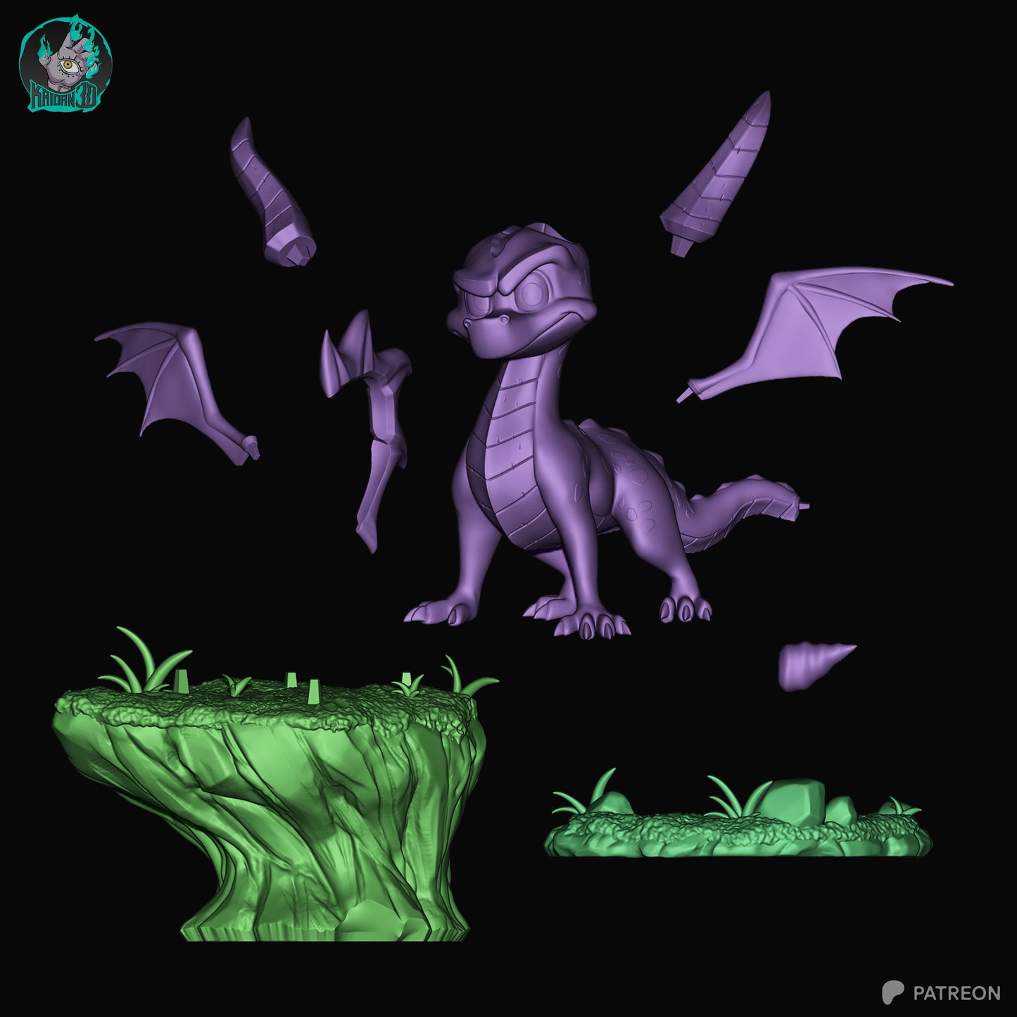 Spyro - Unassembled and Unpainted Garage Kit - Model Designed by Kaidan3D