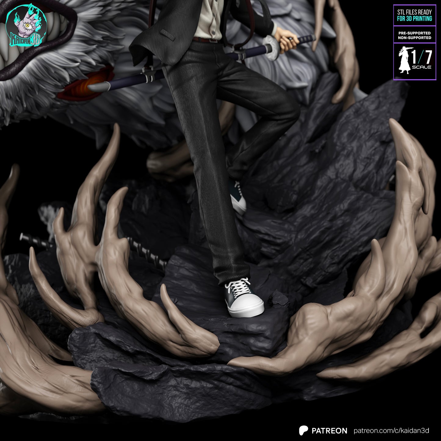 Aki x Fox Devil - Unassembled and Unpainted Garage Kit - Model Designed by Kaidan3D