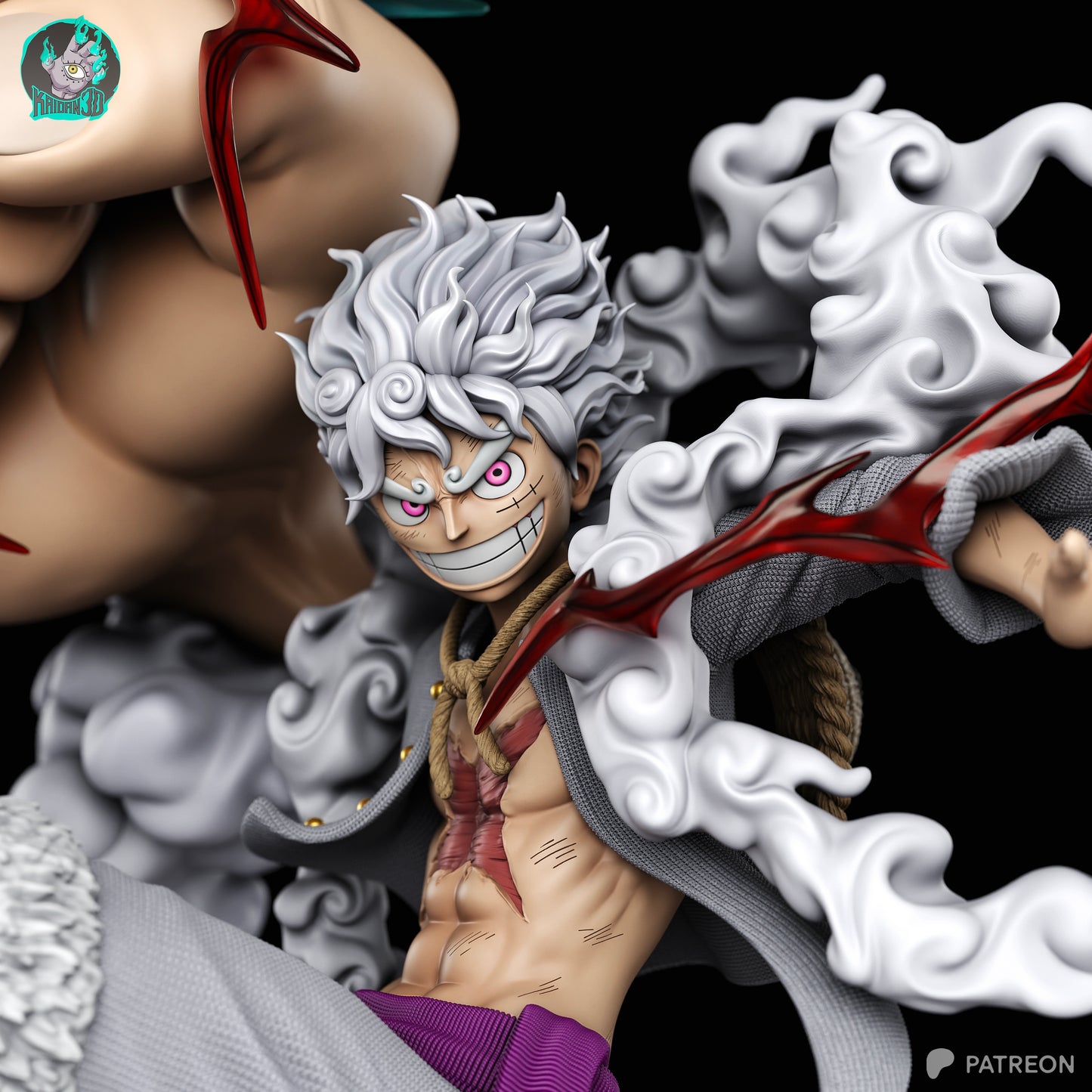 Luffy Gear 5 - Unassembled and Unpainted Garage Kit - Model Designed by Kaidan 3D
