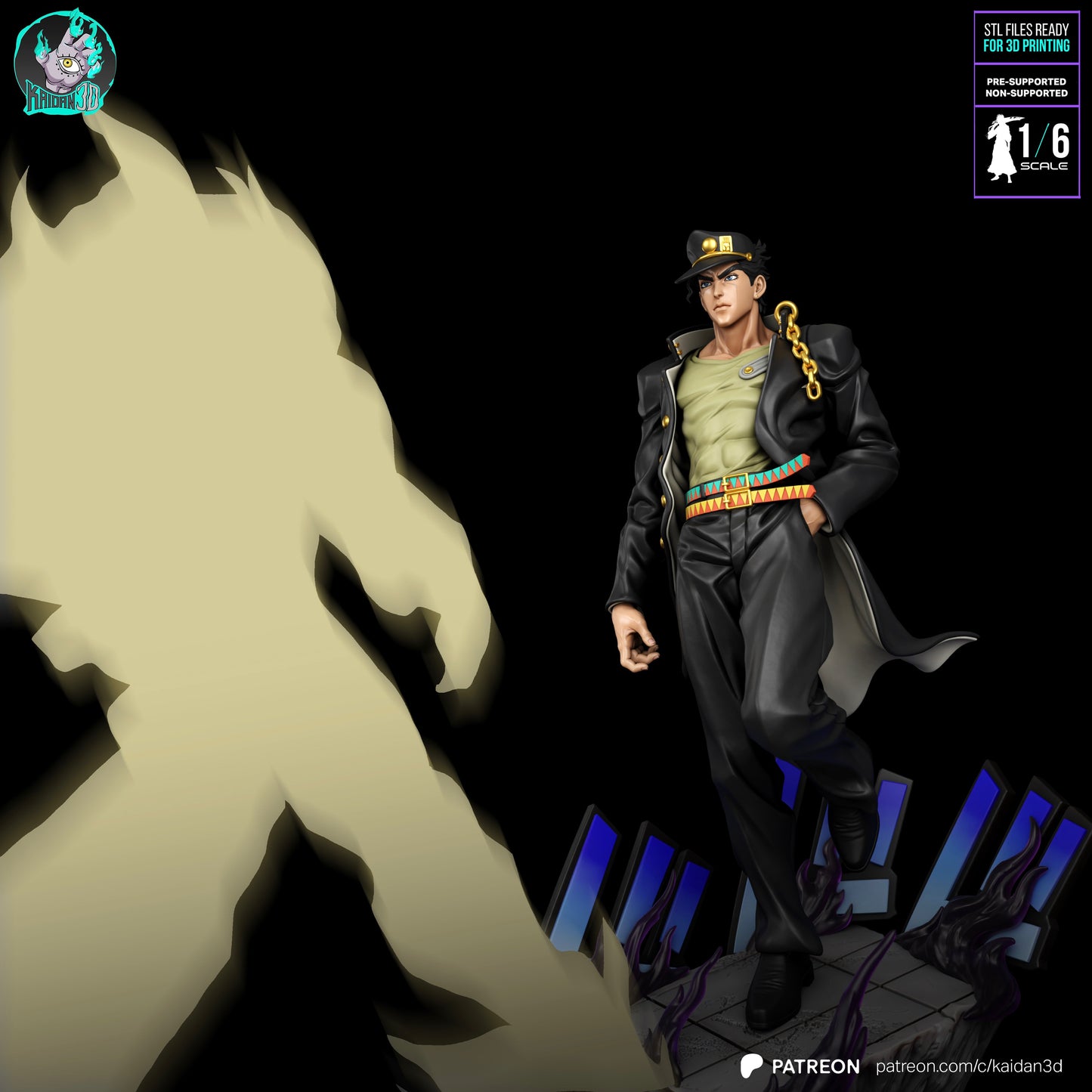 Jotaro - Unassembled and Unpainted Garage Kit - Model Designed by Kaidan3D