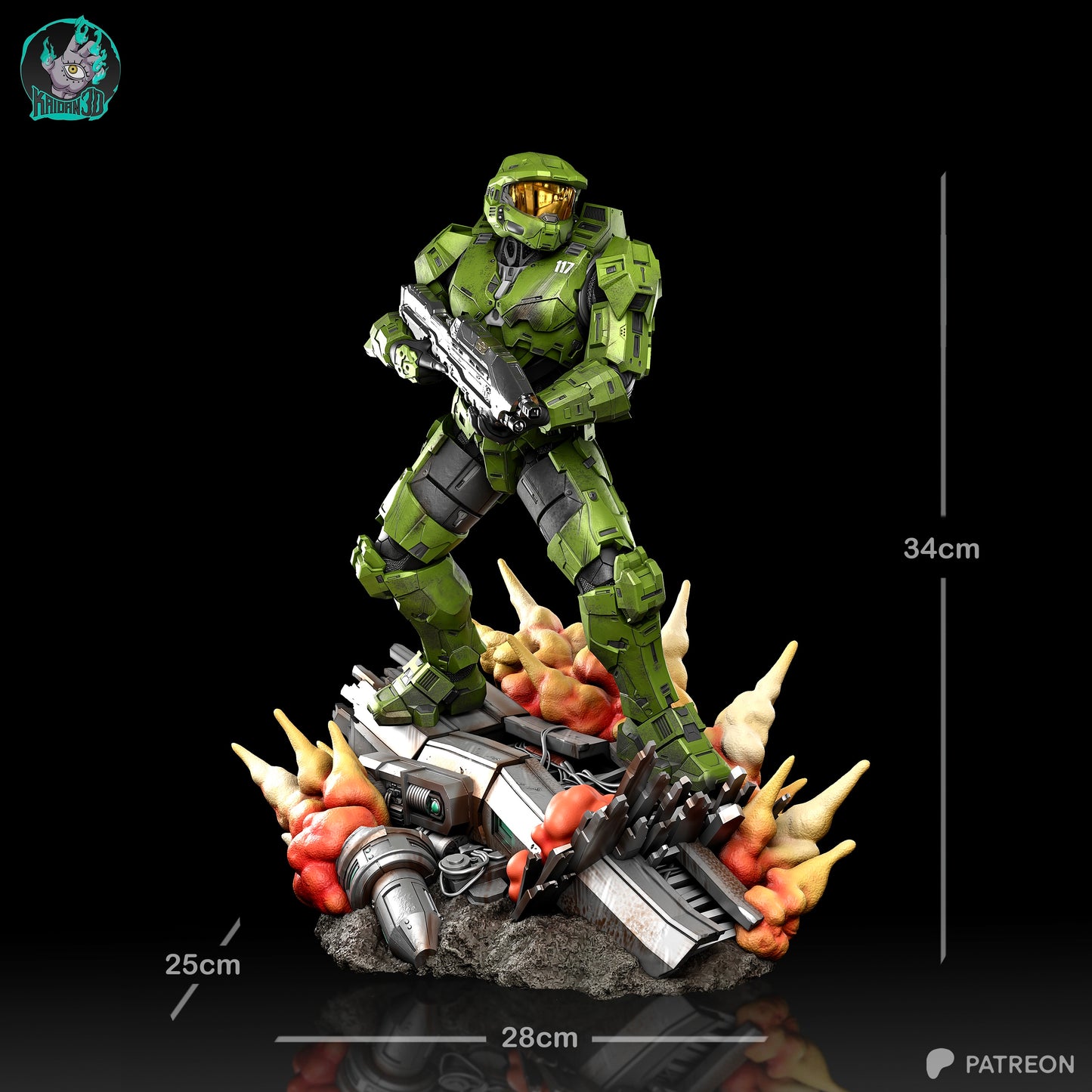 Master Chief - Unassembled and Unpainted Garage Kit - Model Designed by Kaidan3D