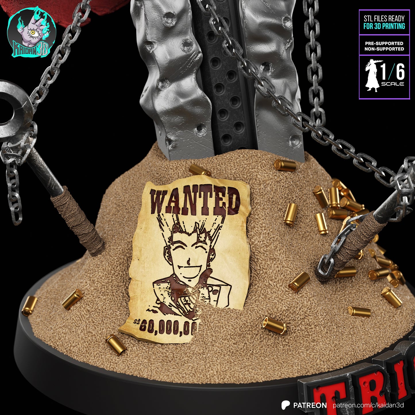 Vash (Head Variant Included) - Unassembled and Unpainted Garage Kit - Model Designed by Kaidan 3D
