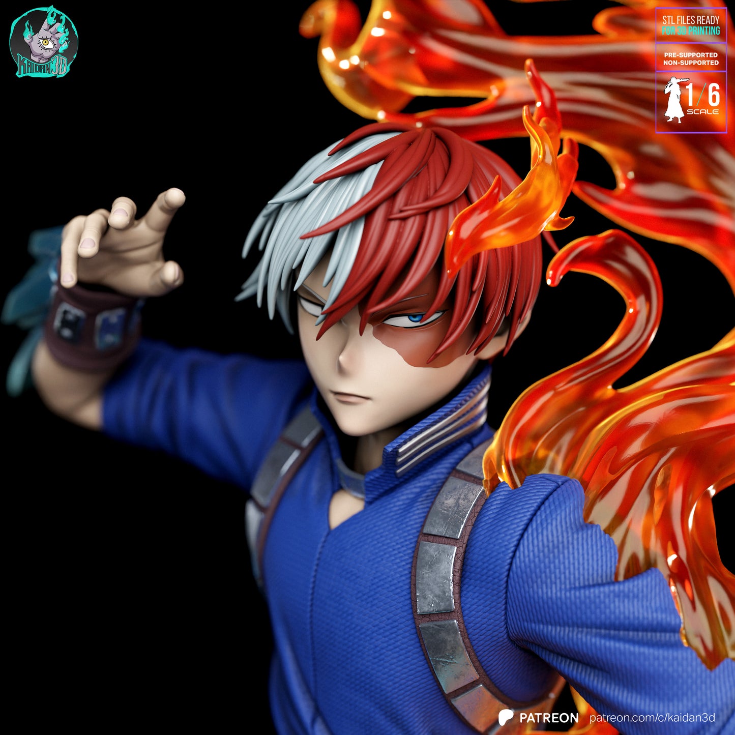 Shoto Todoroki - Unaseembled and Unpainted Garage Kit - Model Designed by Kaidan3D