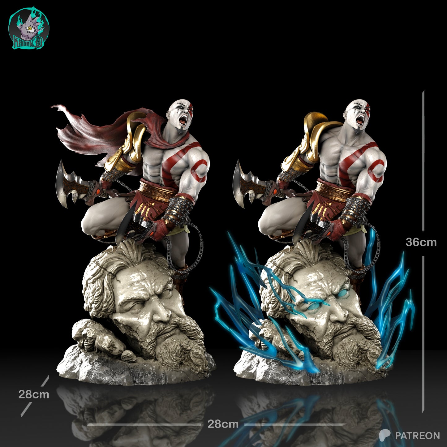 Kratos GOW3 - Unassembled and Unpainted Garage Kit - Model Designed by Kaidan3D